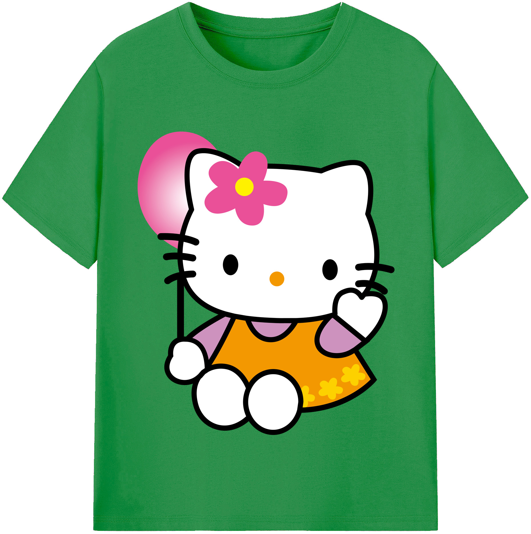 （画像用） Hello Kitty ハローキティ レディースカジュアルプリントTシャツ（綿100％）