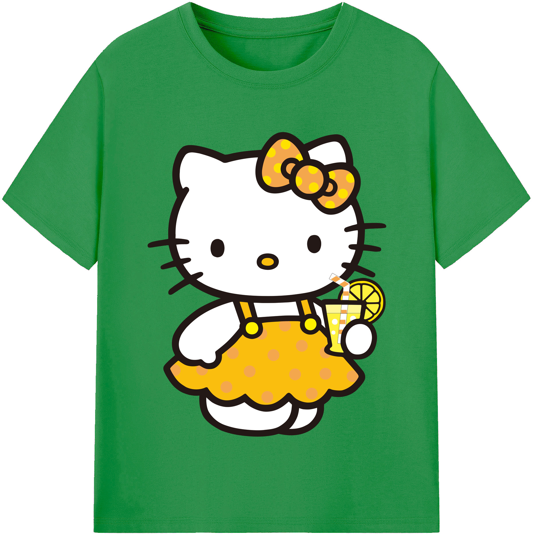 （画像用） Hello Kitty ハローキティ レディースカジュアルプリントTシャツ（綿100％）