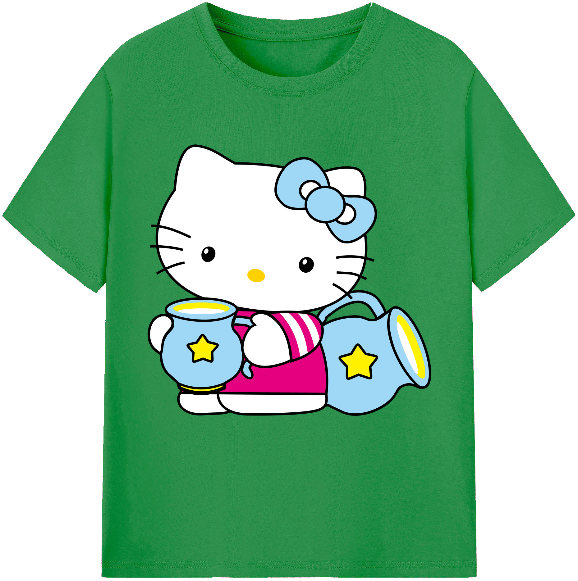 （画像用） Hello Kitty ハローキティ レディースカジュアルプリントTシャツ（綿100％）