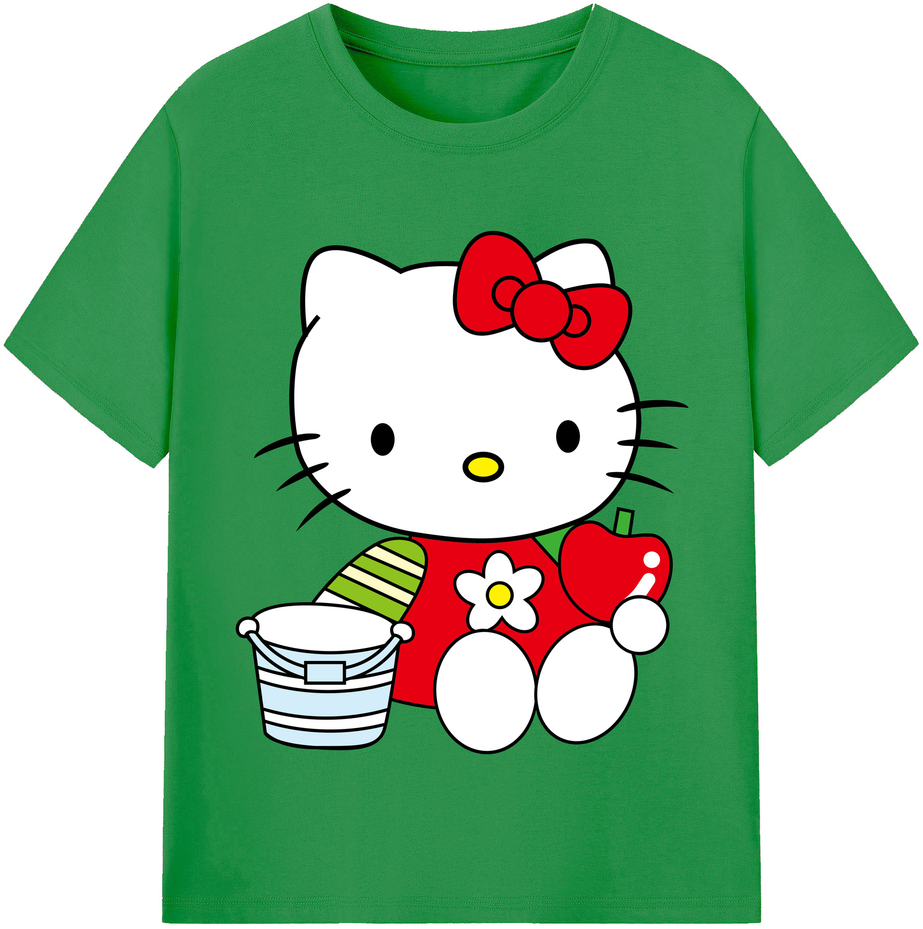（画像用） Hello Kitty ハローキティ レディースカジュアルプリントTシャツ（綿100％）