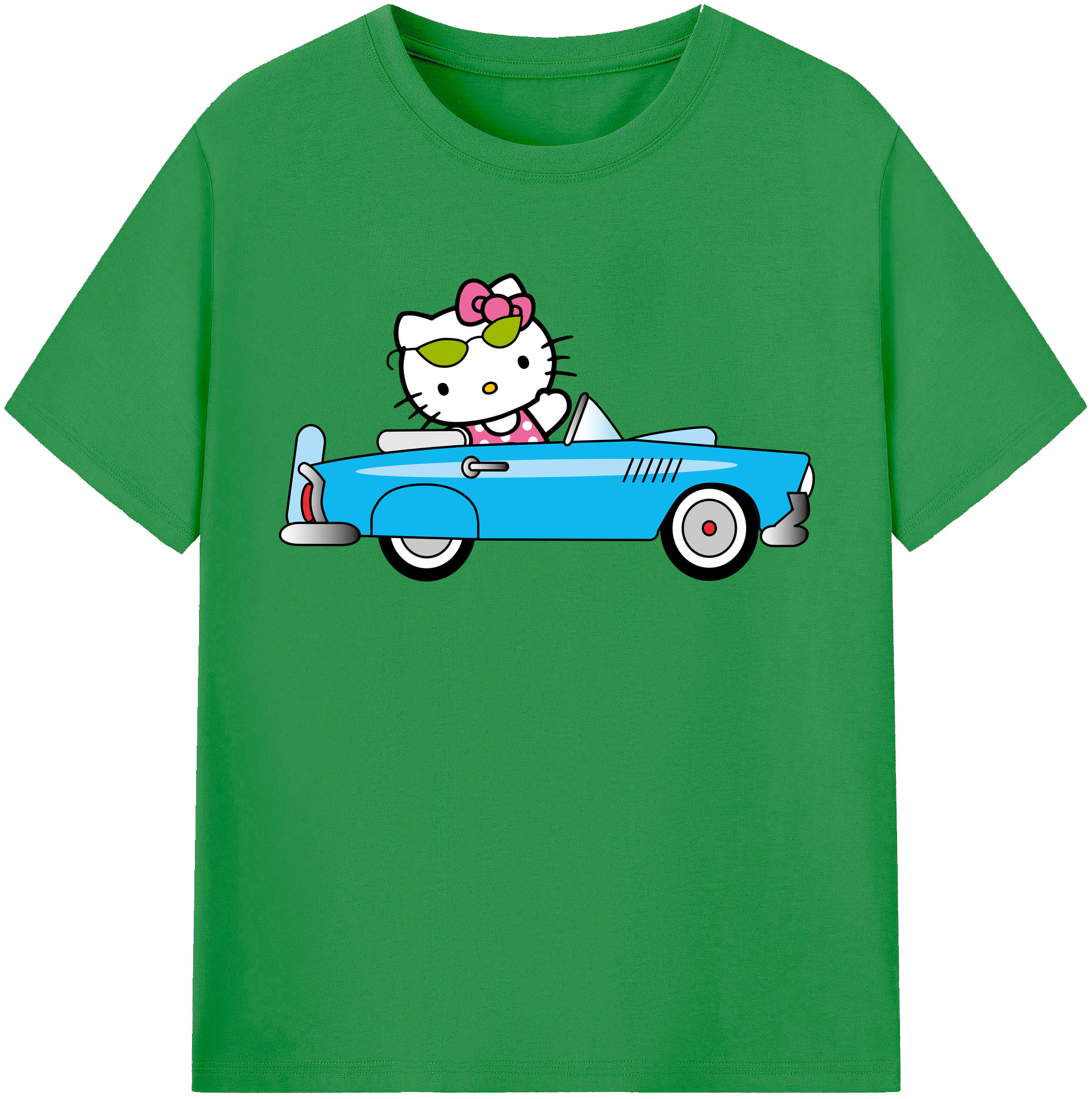（画像用） Hello Kitty ハローキティ レディースカジュアルプリントTシャツ（綿100％）