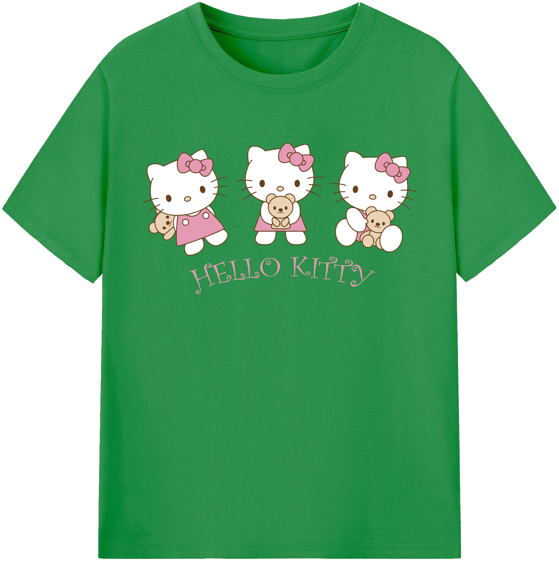 （画像用） Hello Kitty ハローキティ レディースカジュアルプリントTシャツ（綿100％）