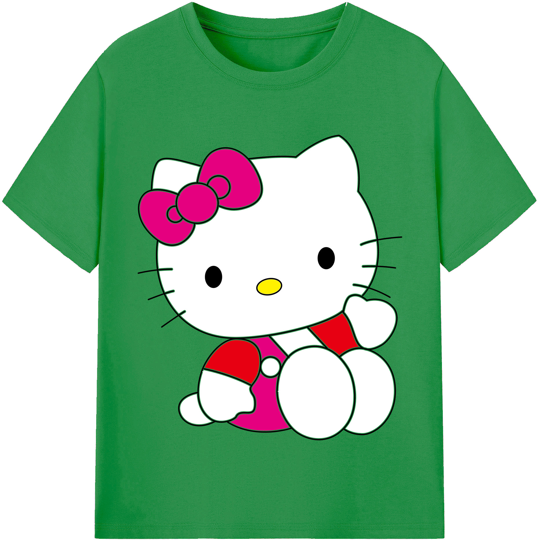 （画像用） Hello Kitty ハローキティ レディースカジュアルプリントTシャツ（綿100％）
