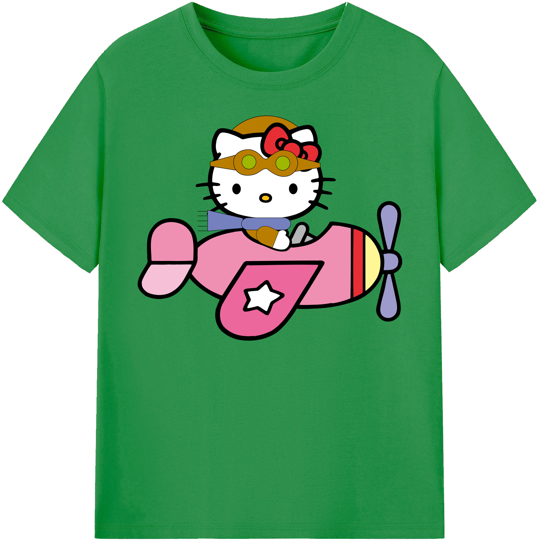 （画像用） Hello Kitty ハローキティ レディースカジュアルプリントTシャツ（綿100％）