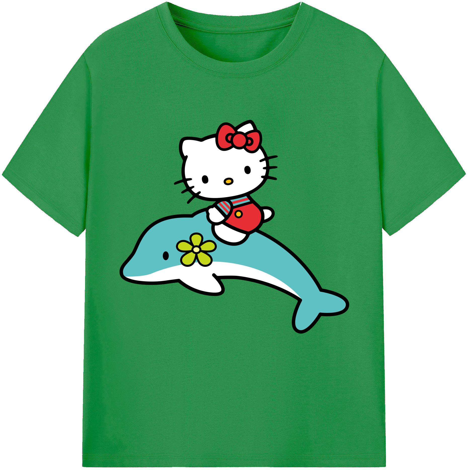 （画像用） Hello Kitty ハローキティ レディースカジュアルプリントTシャツ（綿100％）