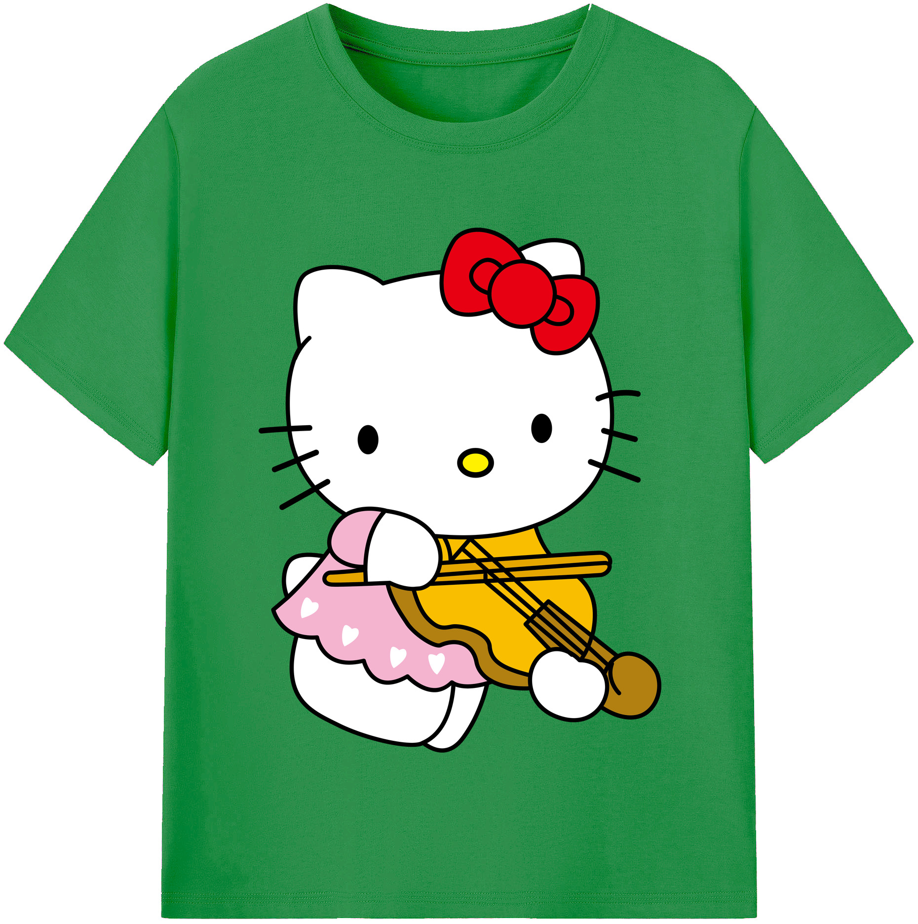 （画像用） Hello Kitty ハローキティ レディースカジュアルプリントTシャツ（綿100％）