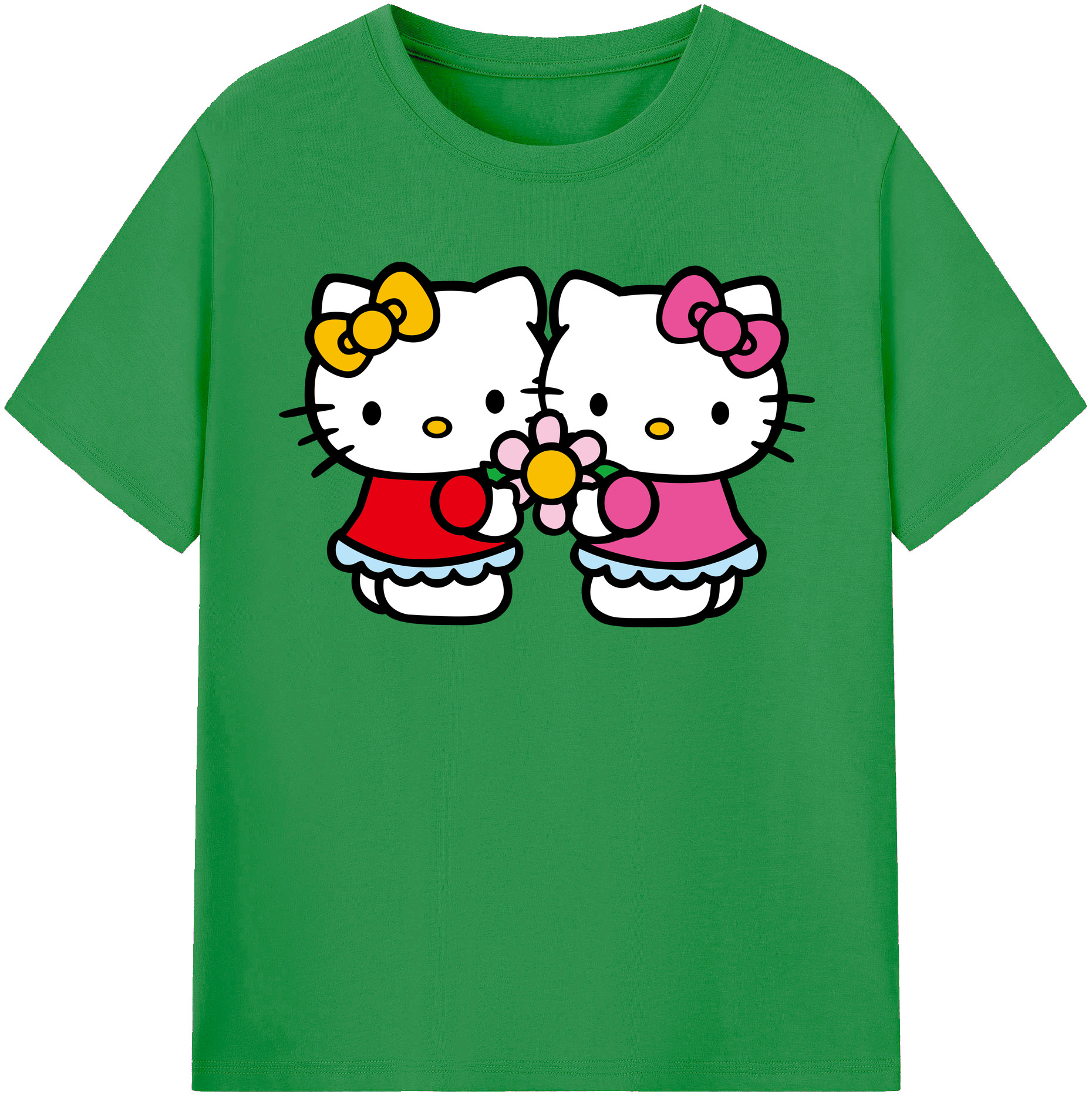 （画像用） Hello Kitty ハローキティ レディースカジュアルプリントTシャツ（綿100％）