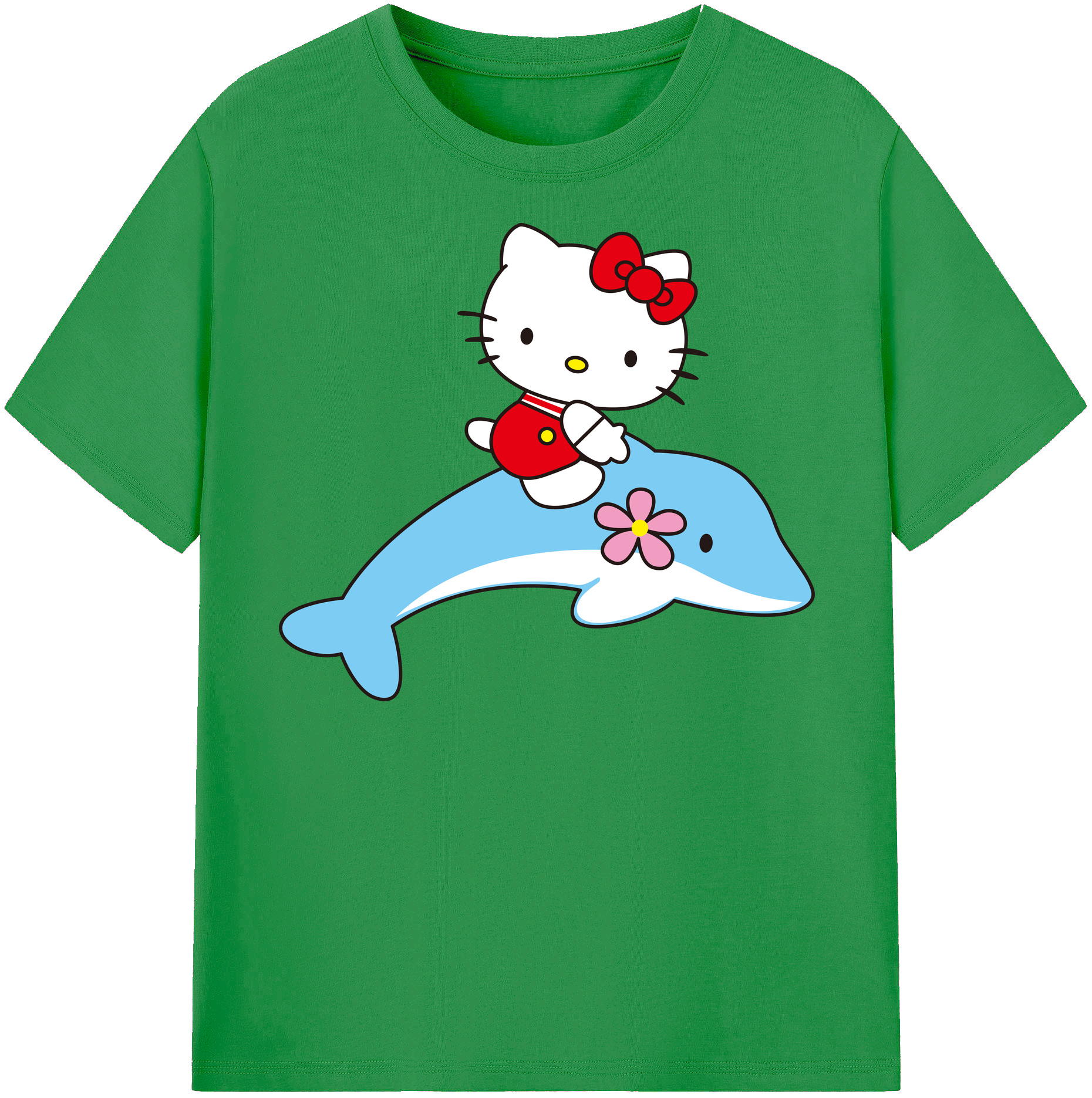 （画像用） Hello Kitty ハローキティ レディースカジュアルプリントTシャツ（綿100％）