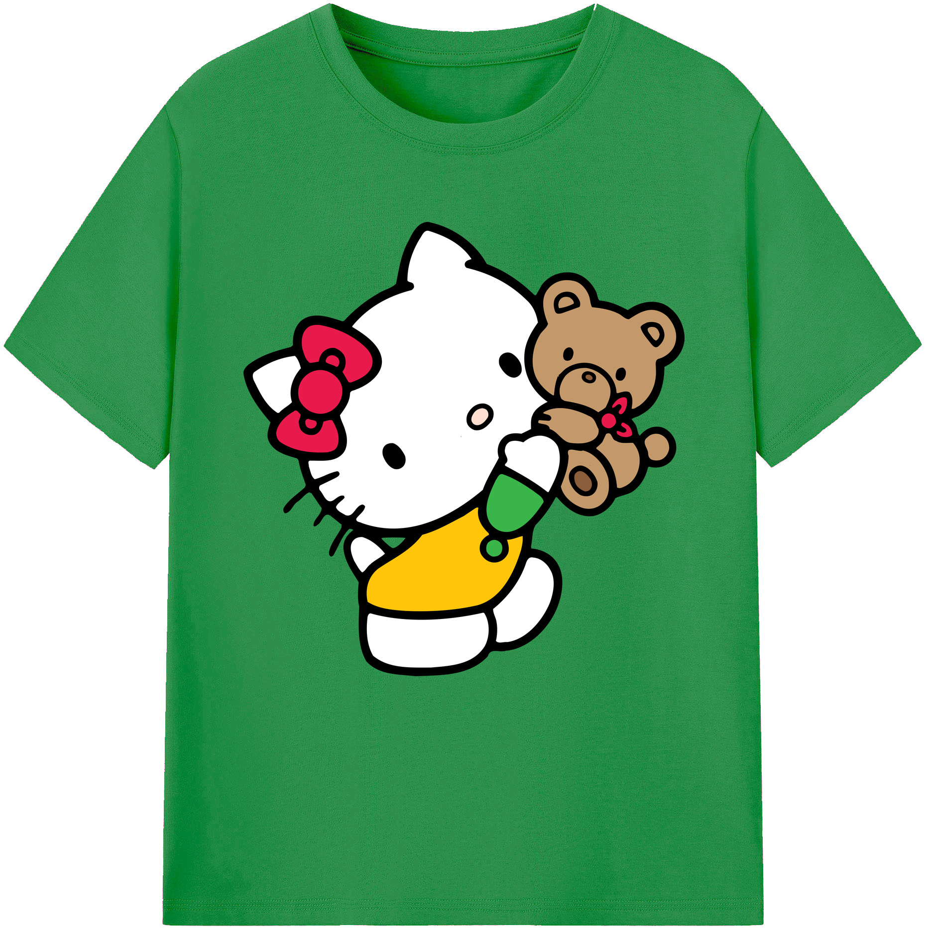 （画像用） Hello Kitty ハローキティ レディースカジュアルプリントTシャツ（綿100％）