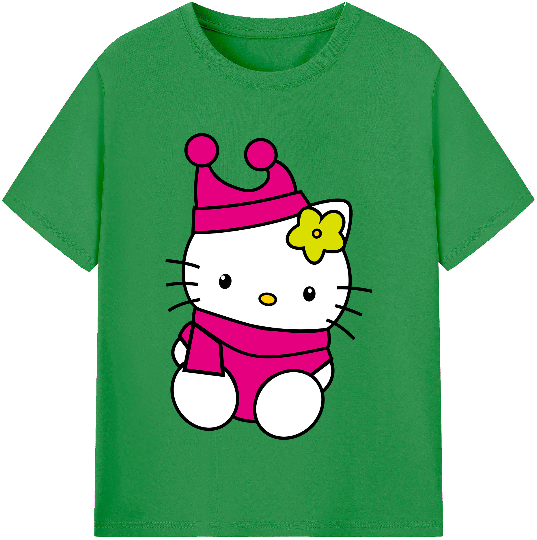 （画像用） Hello Kitty ハローキティ レディースカジュアルプリントTシャツ（綿100％）