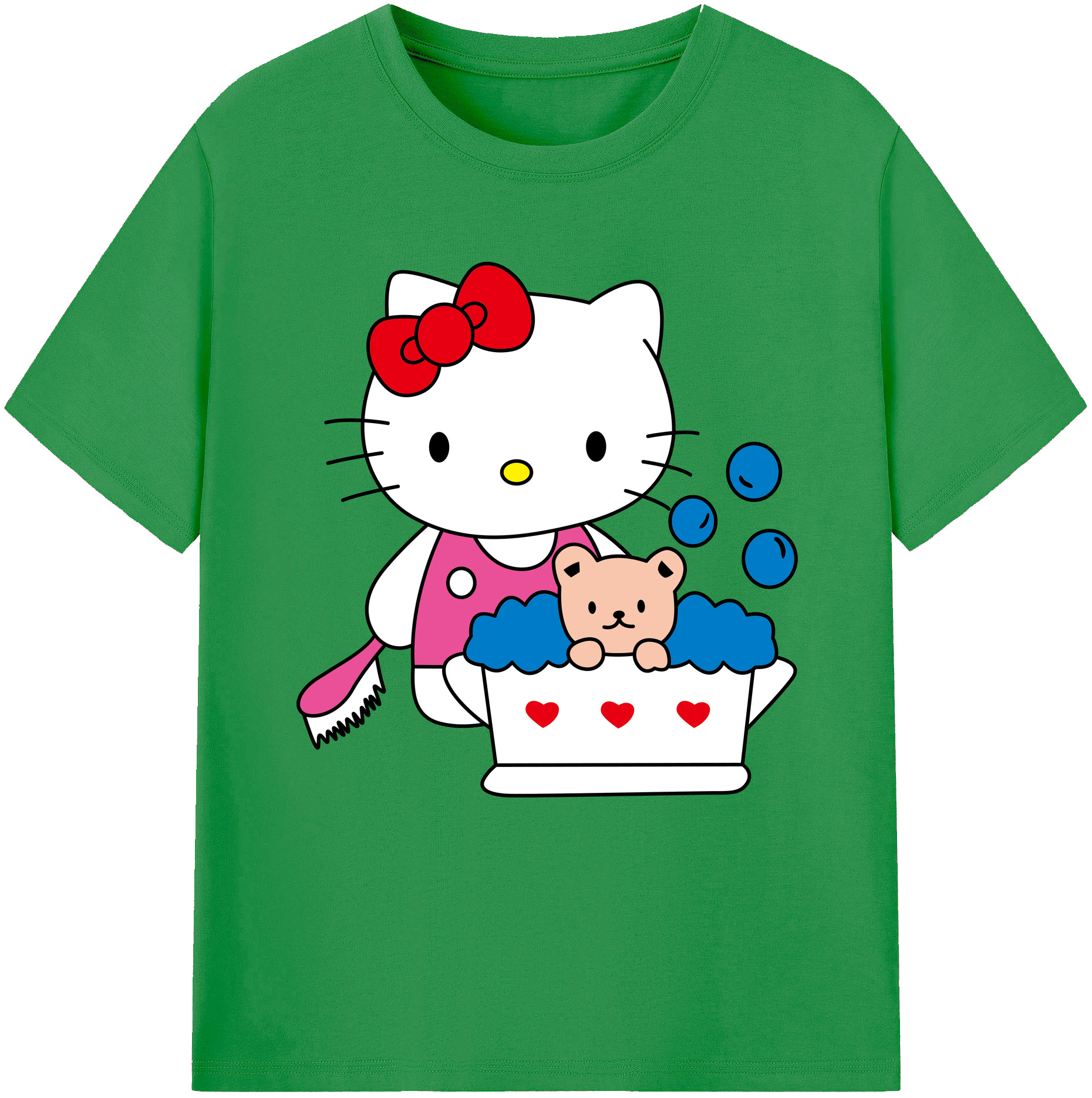 （画像用） Hello Kitty ハローキティ レディースカジュアルプリントTシャツ（綿100％）