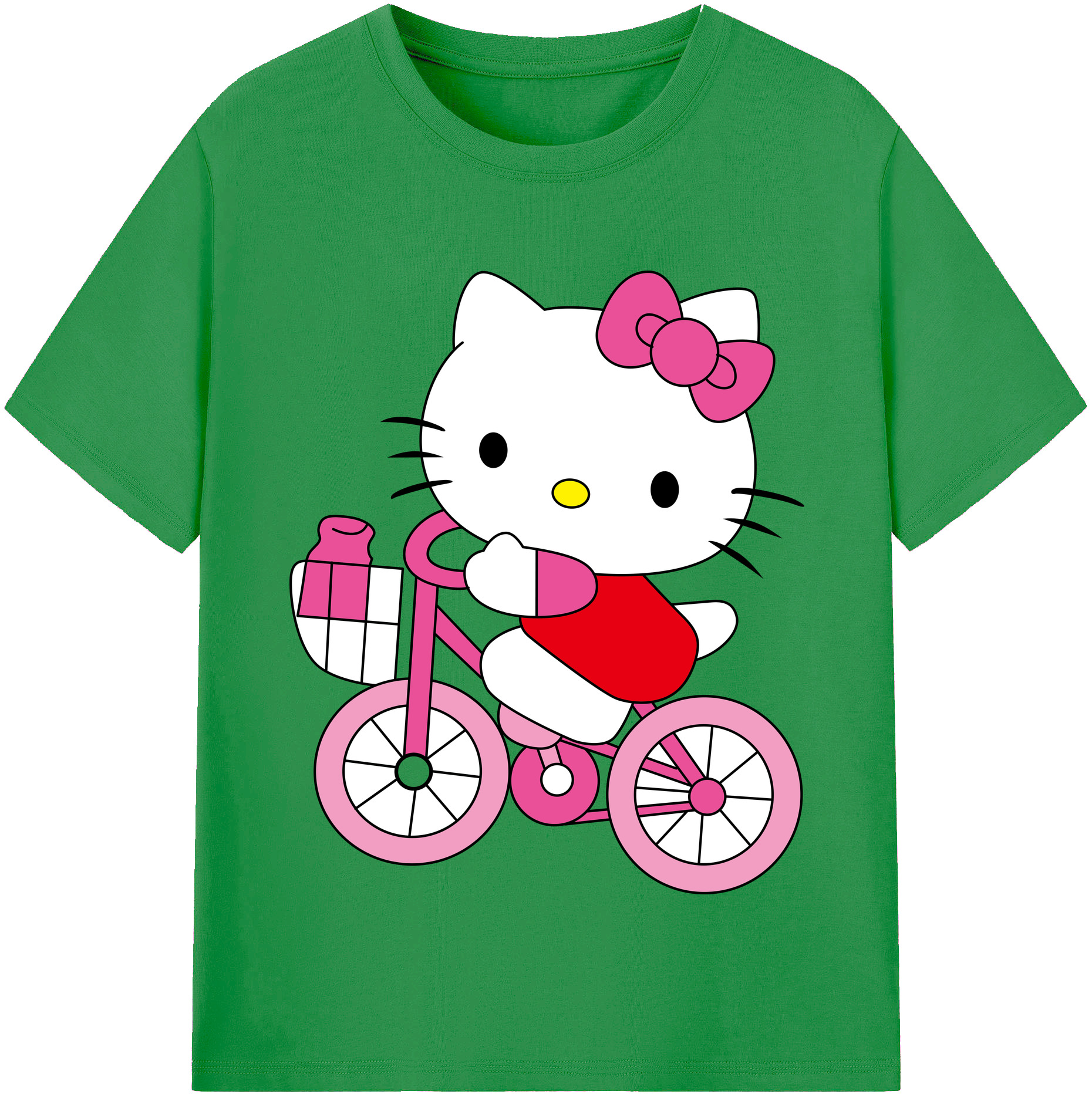 （画像用） Hello Kitty ハローキティ レディースカジュアルプリントTシャツ（綿100％）