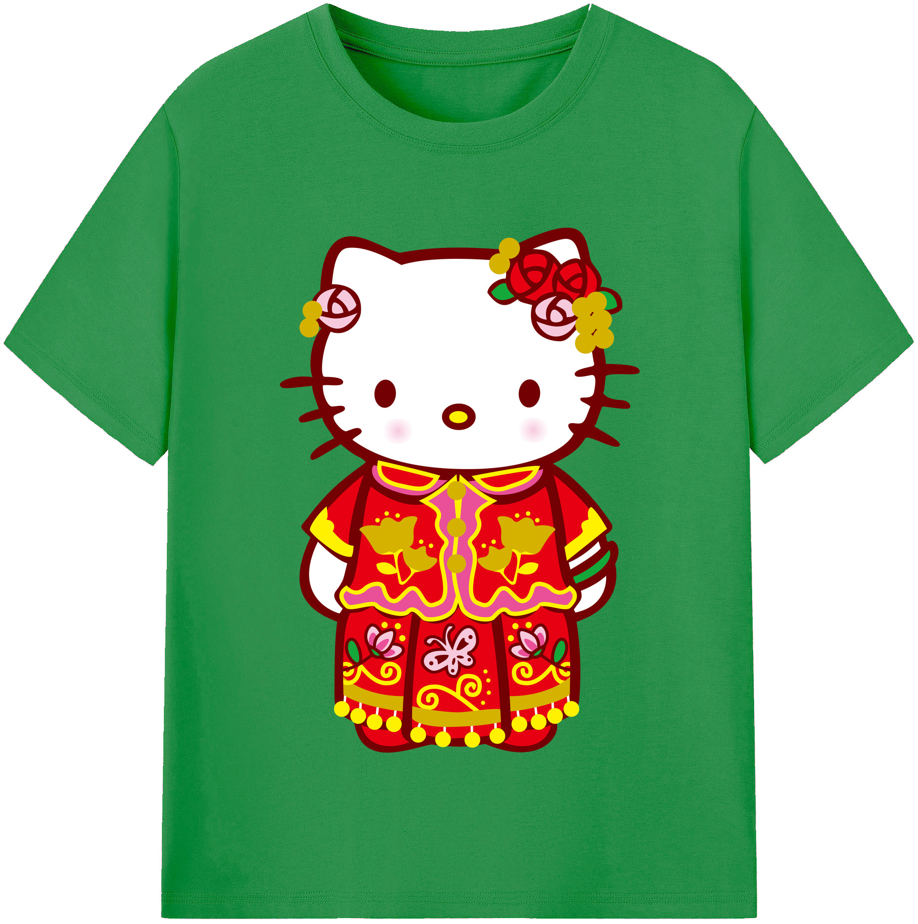 （画像用） Hello Kitty ハローキティ レディースカジュアルプリントTシャツ（綿100％）