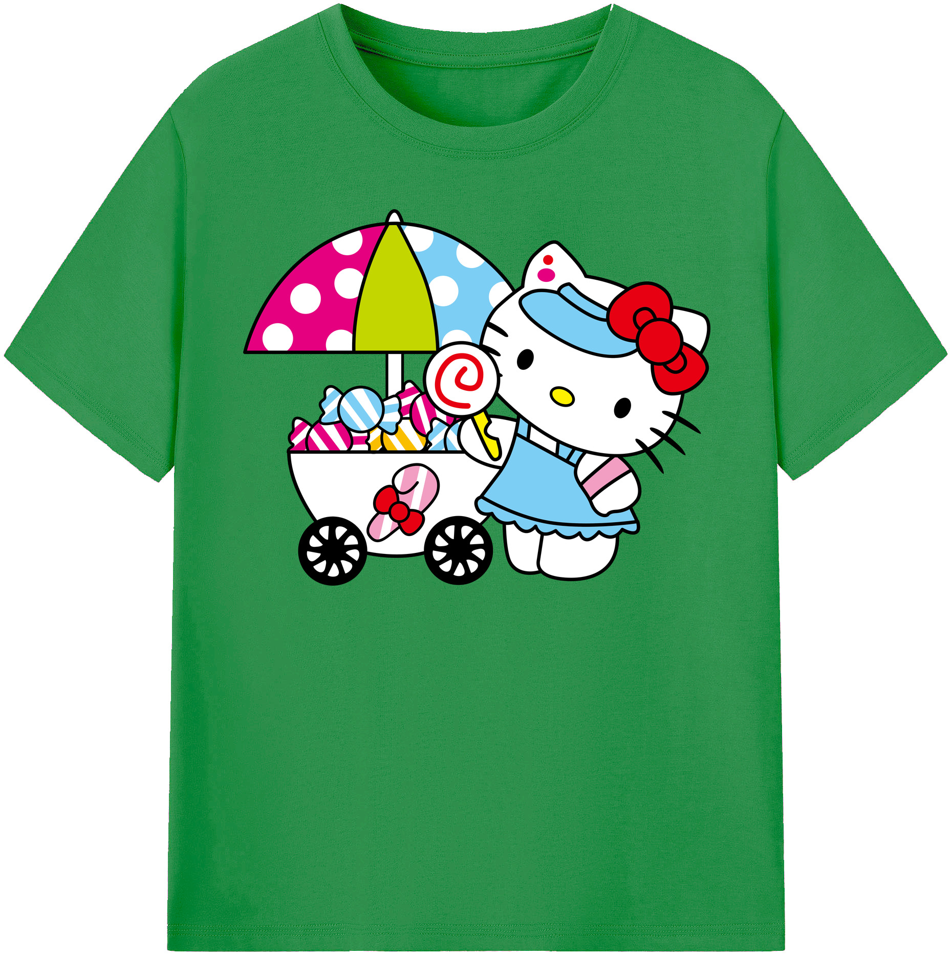 （画像用） Hello Kitty ハローキティ レディースカジュアルプリントTシャツ（綿100％）