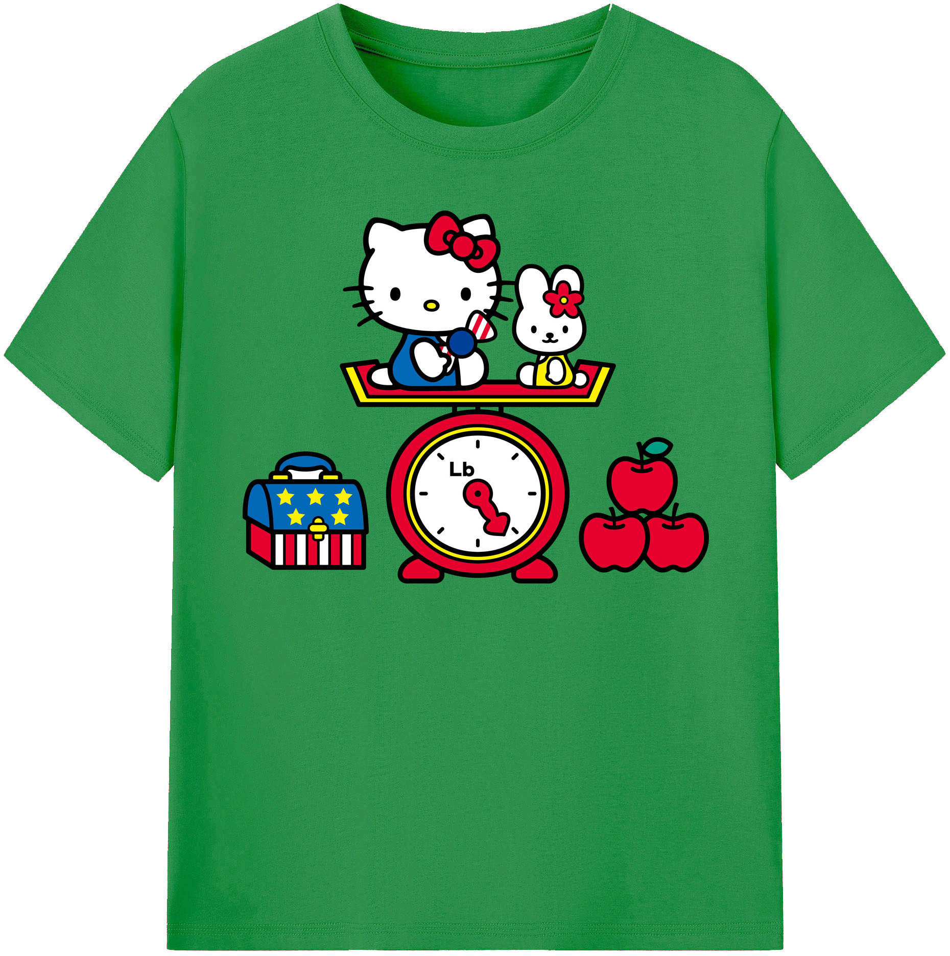 （画像用） Hello Kitty ハローキティ レディースカジュアルプリントTシャツ（綿100％）