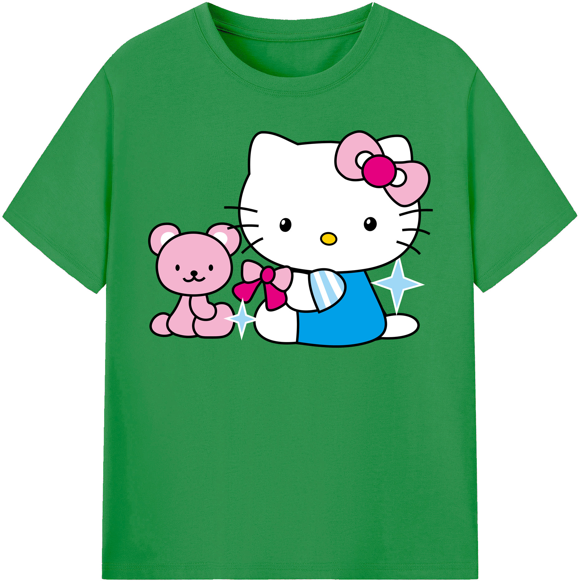 （画像用） Hello Kitty ハローキティ レディースカジュアルプリントTシャツ（綿100％）