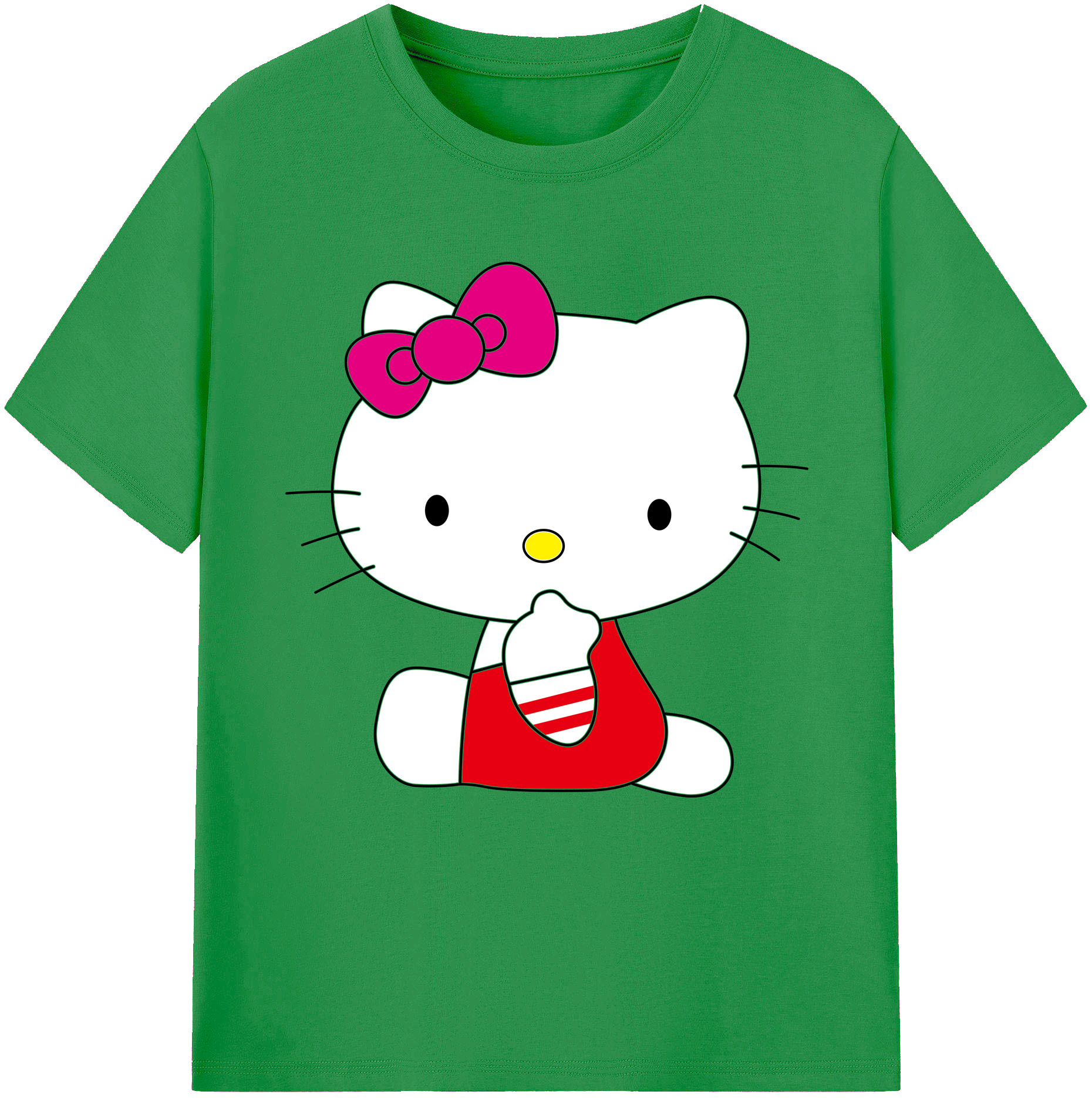 （画像用） Hello Kitty ハローキティ レディースカジュアルプリントTシャツ（綿100％）