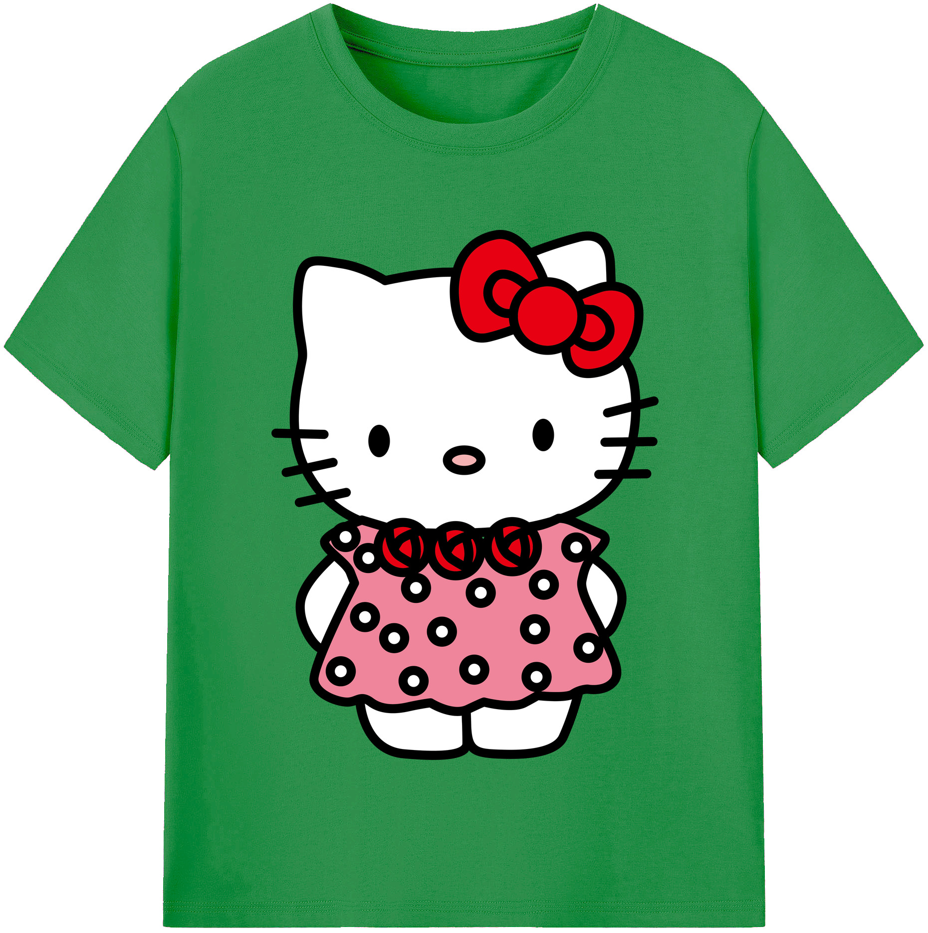 （画像用） Hello Kitty ハローキティ レディースカジュアルプリントTシャツ（綿100％）