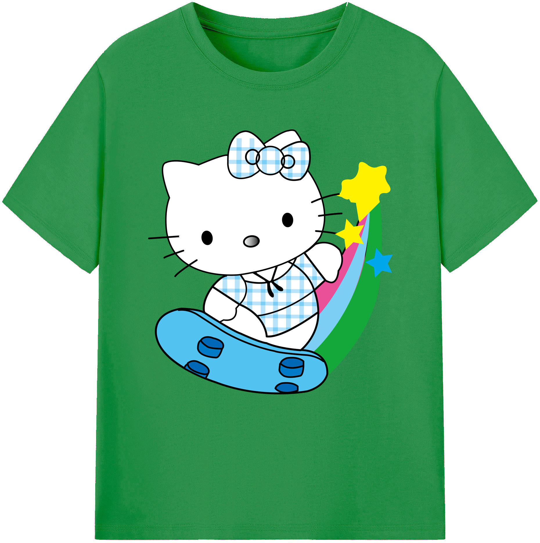 （画像用） Hello Kitty ハローキティ レディースカジュアルプリントTシャツ（綿100％）