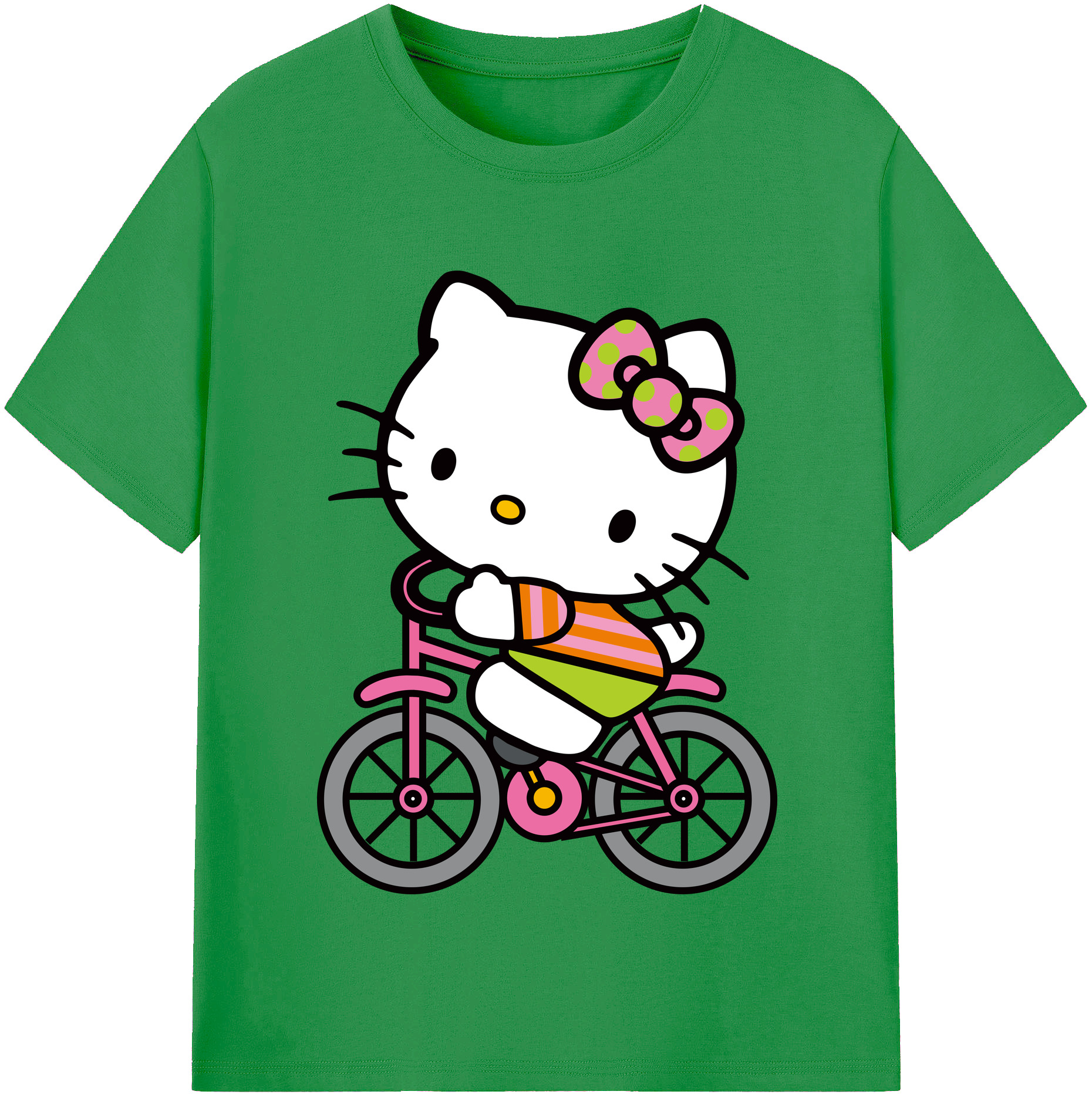 （画像用） Hello Kitty ハローキティ レディースカジュアルプリントTシャツ（綿100％）