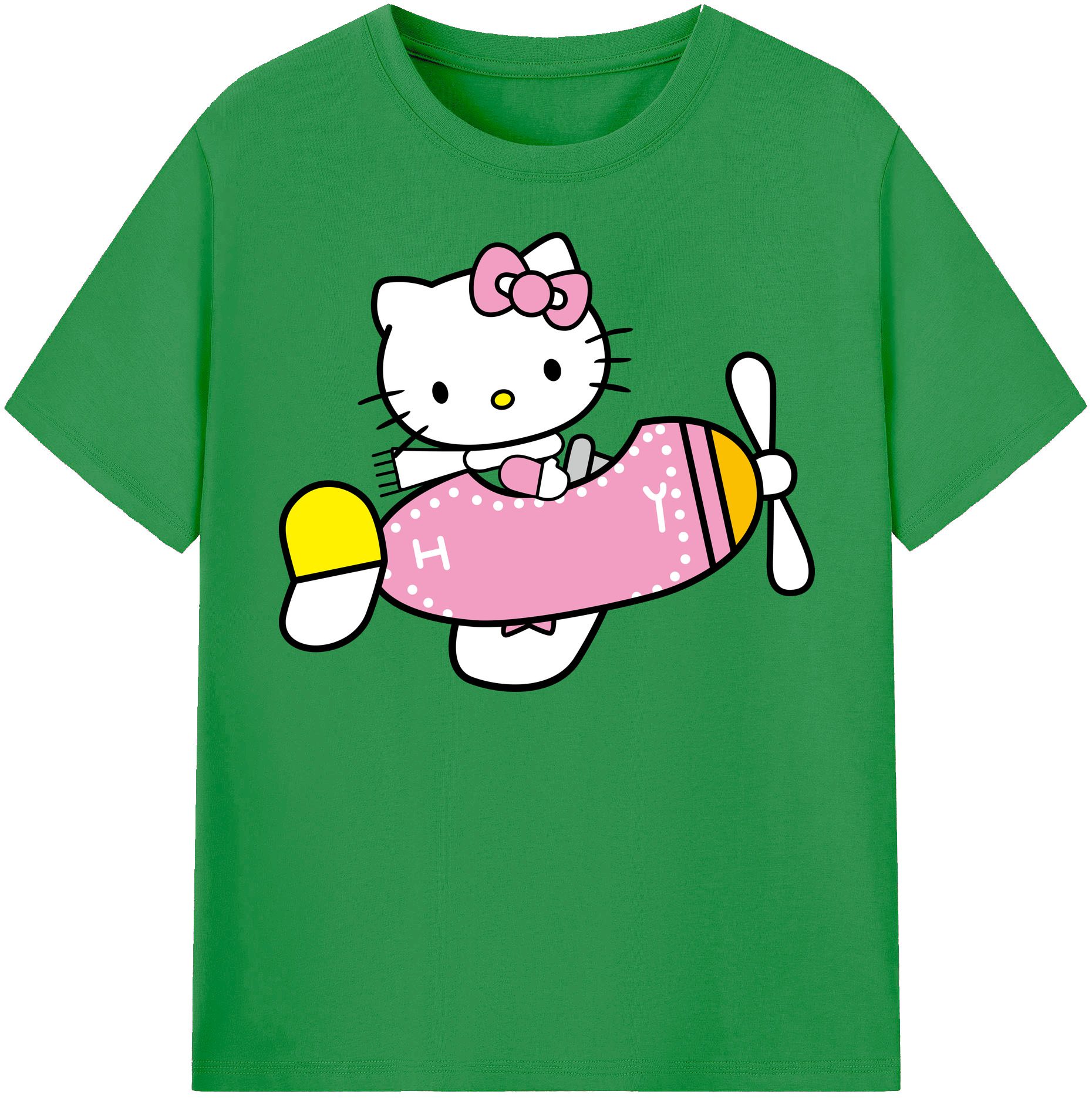 （画像用） Hello Kitty ハローキティ レディースカジュアルプリントTシャツ（綿100％）