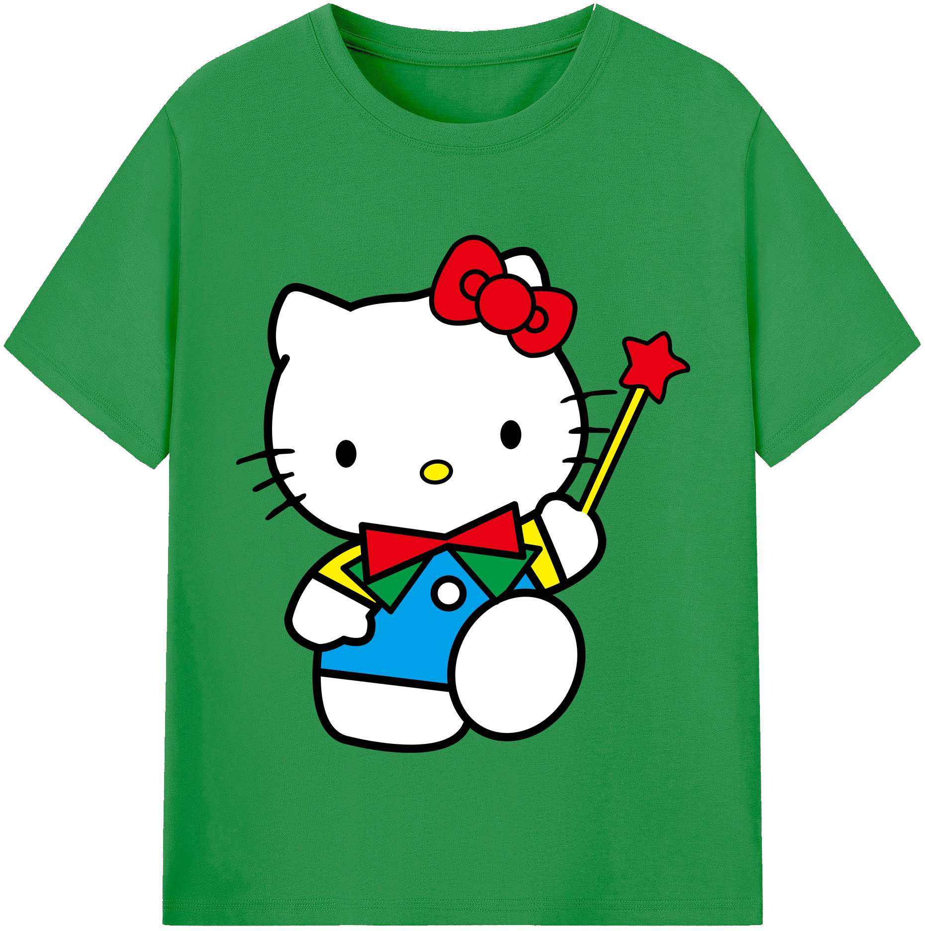 （画像用） Hello Kitty ハローキティ レディースカジュアルプリントTシャツ（綿100％）