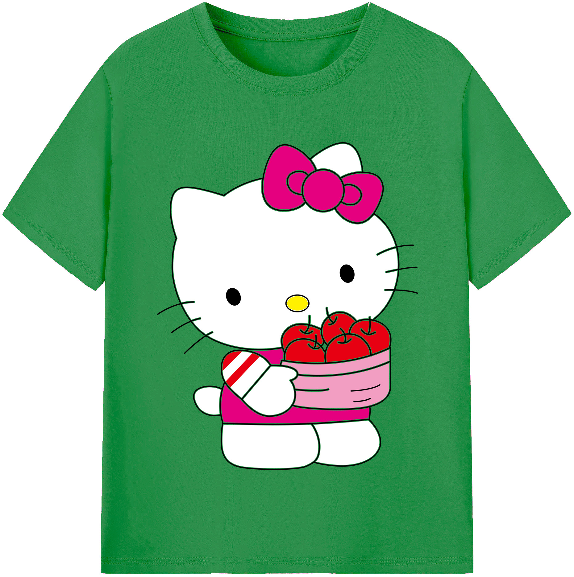 （画像用） Hello Kitty ハローキティ レディースカジュアルプリントTシャツ（綿100％）