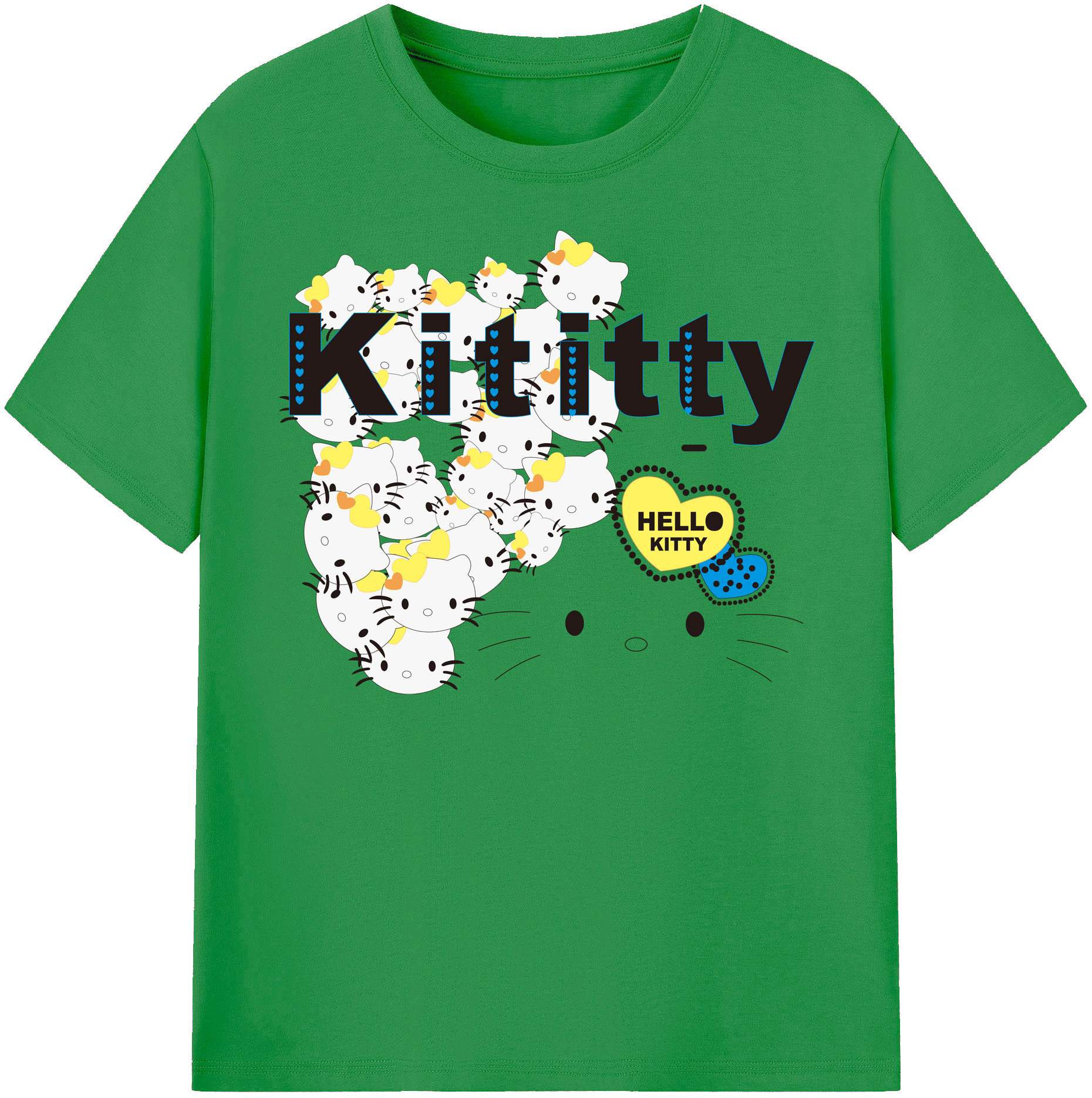 （画像用） Hello Kitty ハローキティ レディースカジュアルプリントTシャツ（綿100％）
