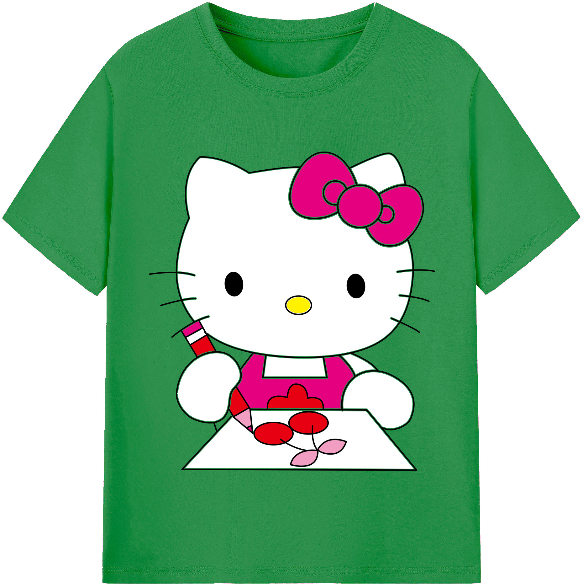 （画像用） Hello Kitty ハローキティ レディースカジュアルプリントTシャツ（綿100％）