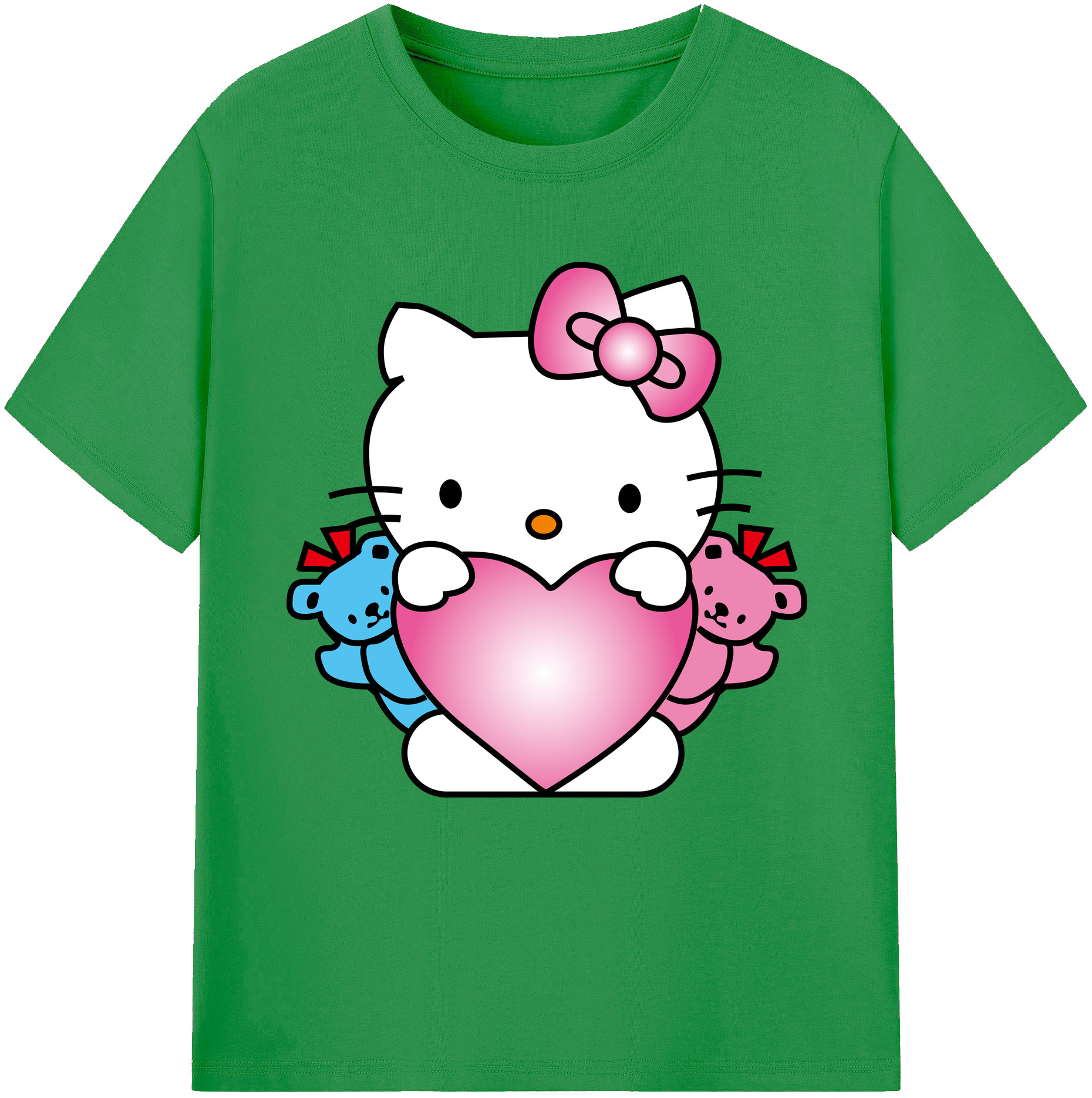 （画像用） Hello Kitty ハローキティ レディースカジュアルプリントTシャツ（綿100％）