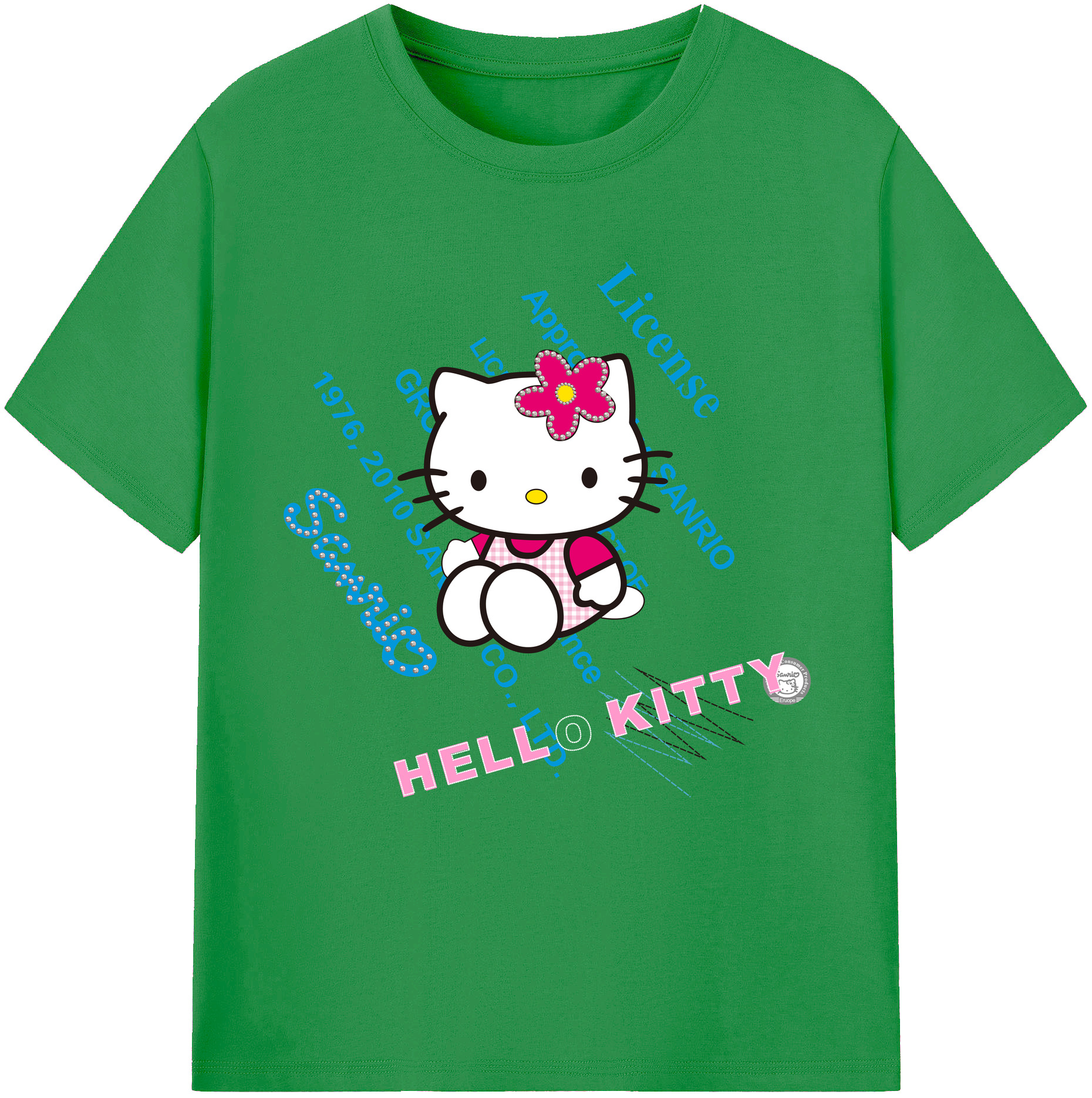 （画像用） Hello Kitty ハローキティ レディースカジュアルプリントTシャツ（綿100％）