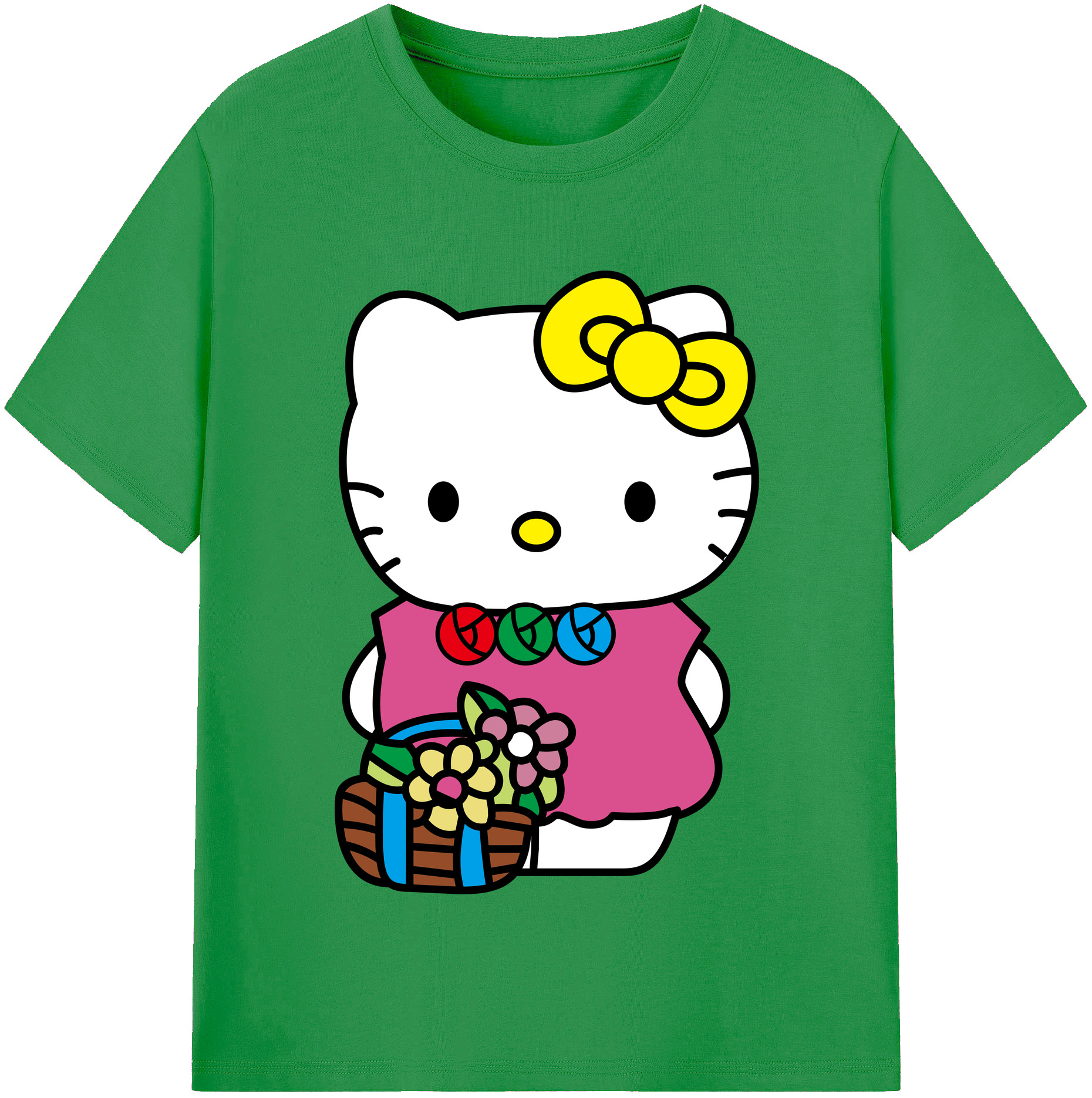 （画像用） Hello Kitty ハローキティ レディースカジュアルプリントTシャツ（綿100％）