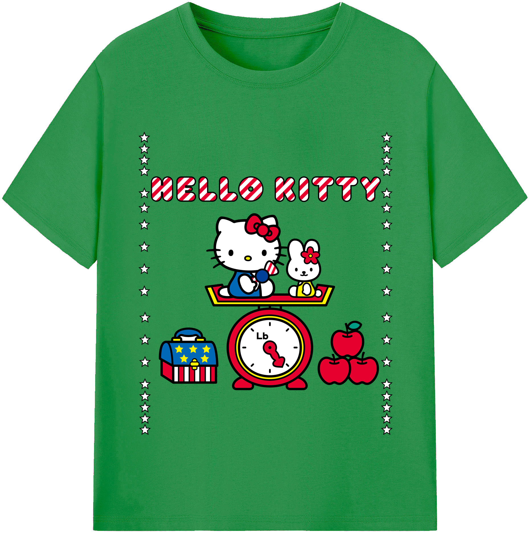（画像用） Hello Kitty ハローキティ レディースカジュアルプリントTシャツ（綿100％）