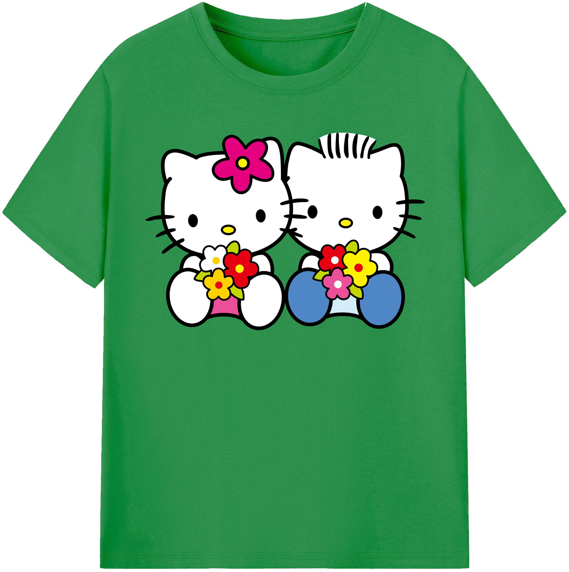 （画像用） Hello Kitty ハローキティ レディースカジュアルプリントTシャツ（綿100％）