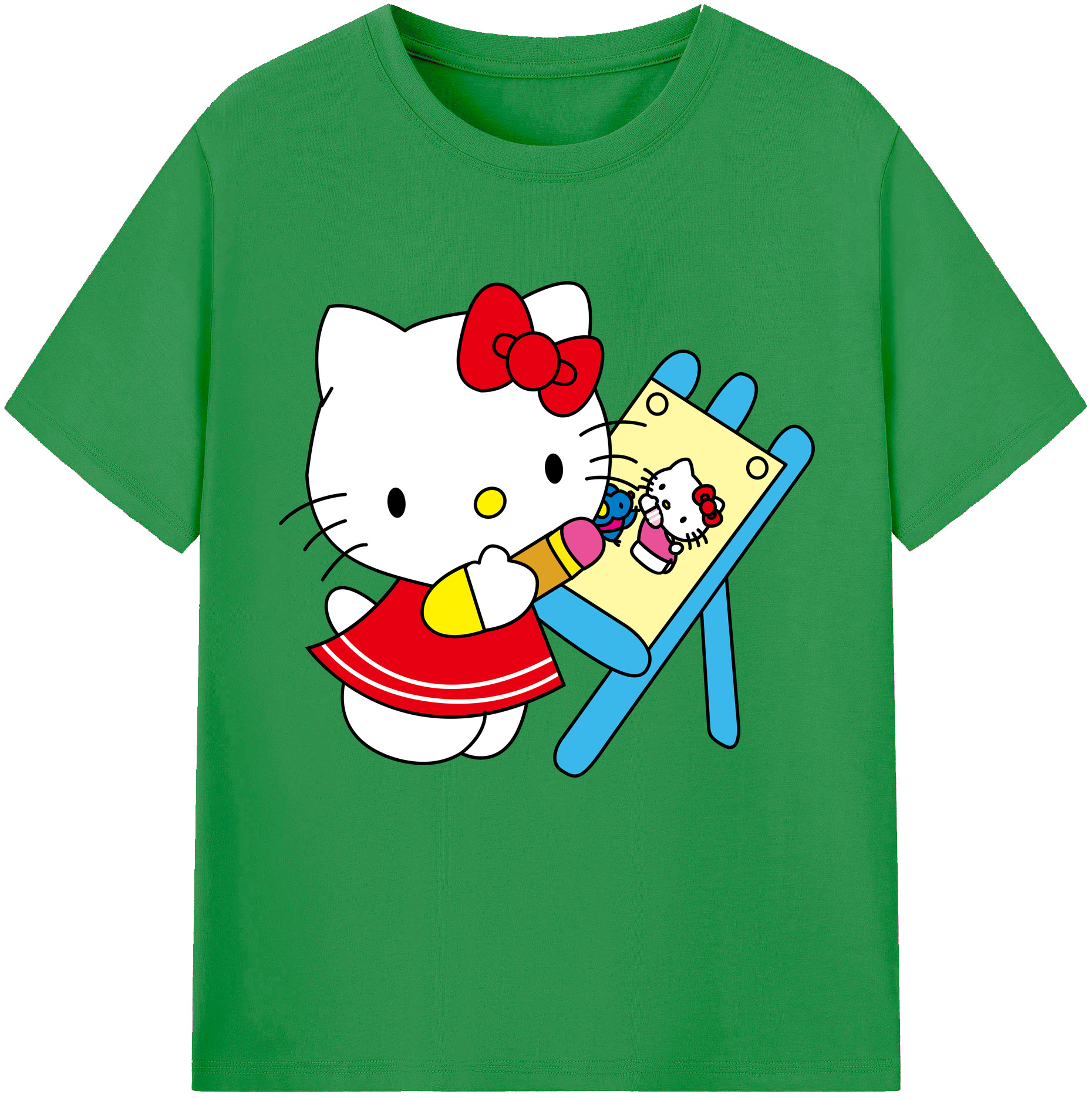 （画像用） Hello Kitty ハローキティ レディースカジュアルプリントTシャツ（綿100％）