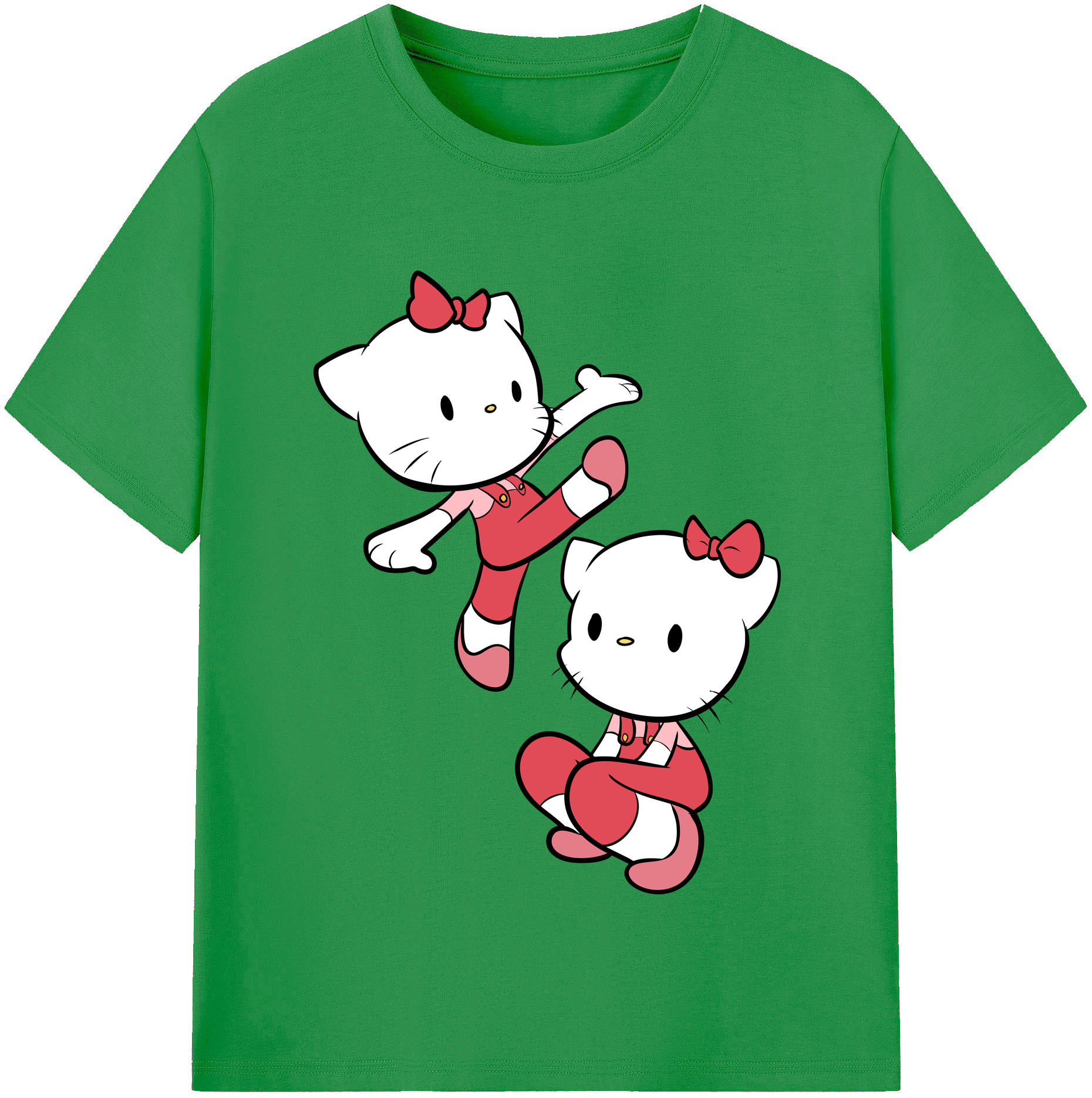 （画像用） Hello Kitty ハローキティ レディースカジュアルプリントTシャツ（綿100％）