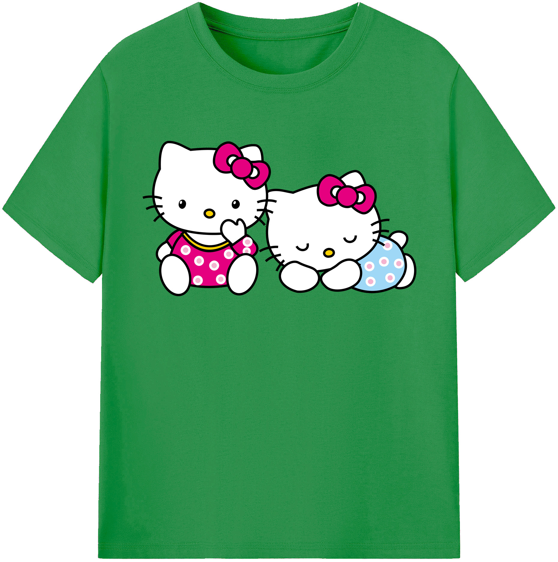 （画像用） Hello Kitty ハローキティ レディースカジュアルプリントTシャツ（綿100％）