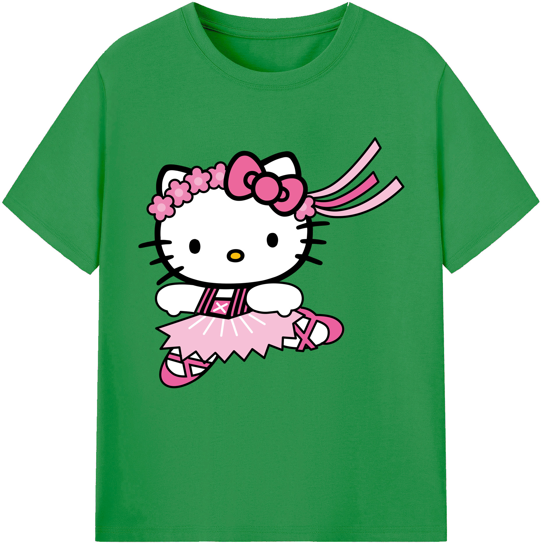 （画像用） Hello Kitty ハローキティ レディースカジュアルプリントTシャツ（綿100％）