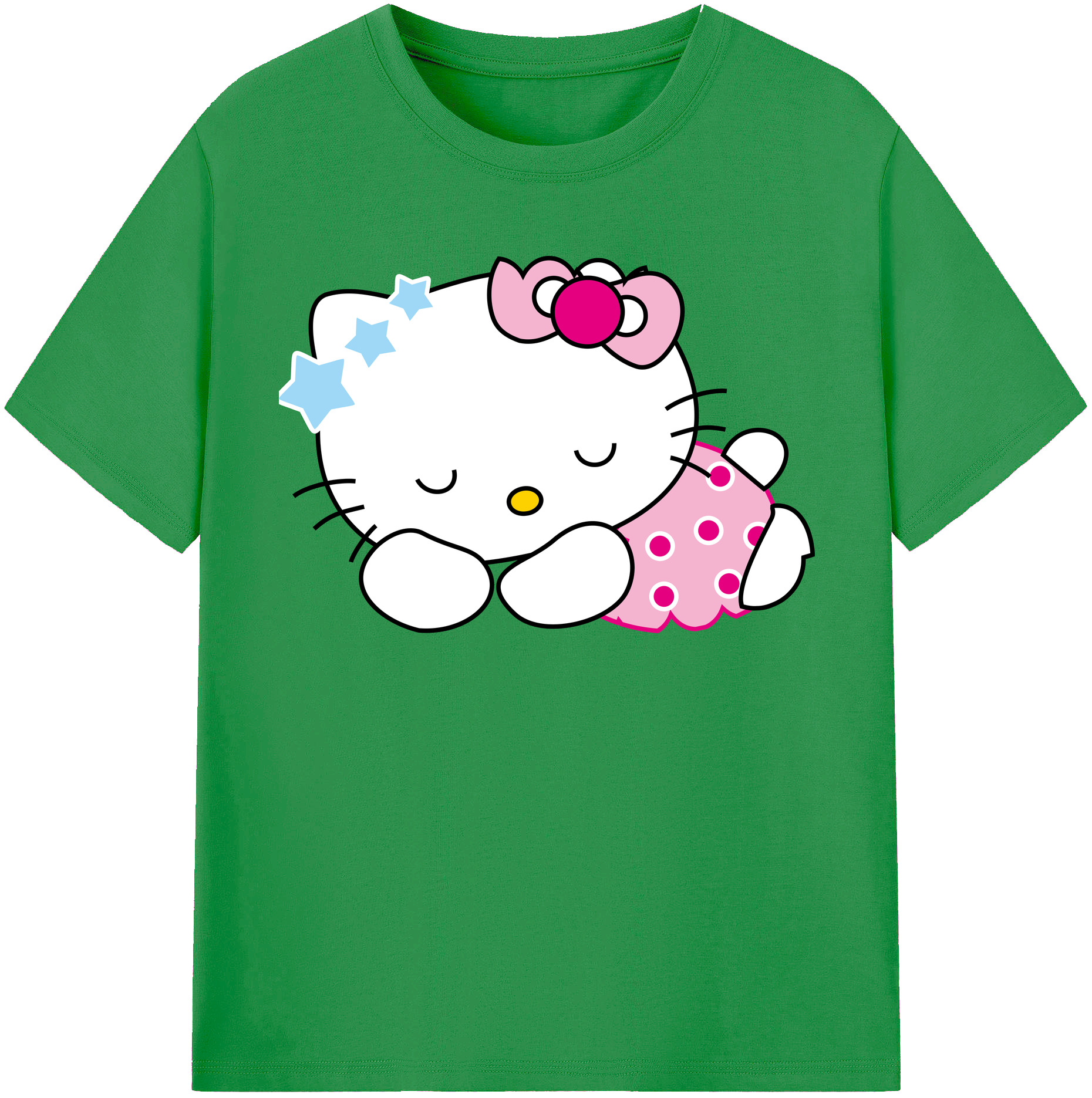 （画像用） Hello Kitty ハローキティ レディースカジュアルプリントTシャツ（綿100％）