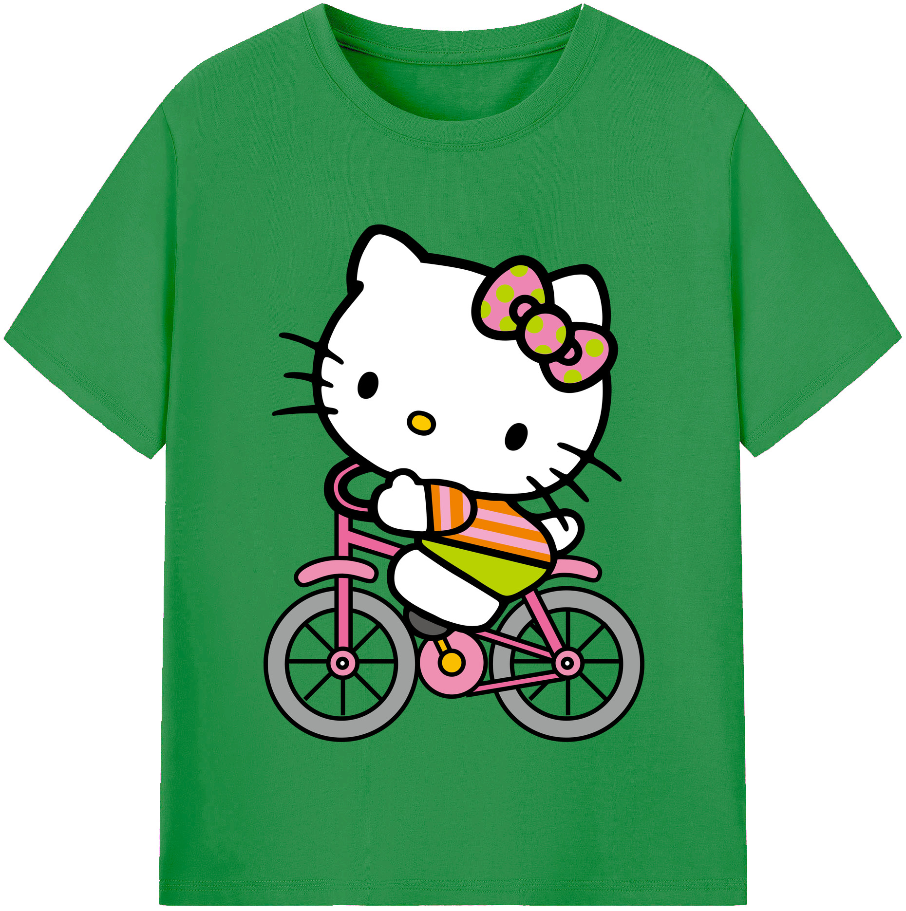 （画像用） Hello Kitty ハローキティ レディースカジュアルプリントTシャツ（綿100％）