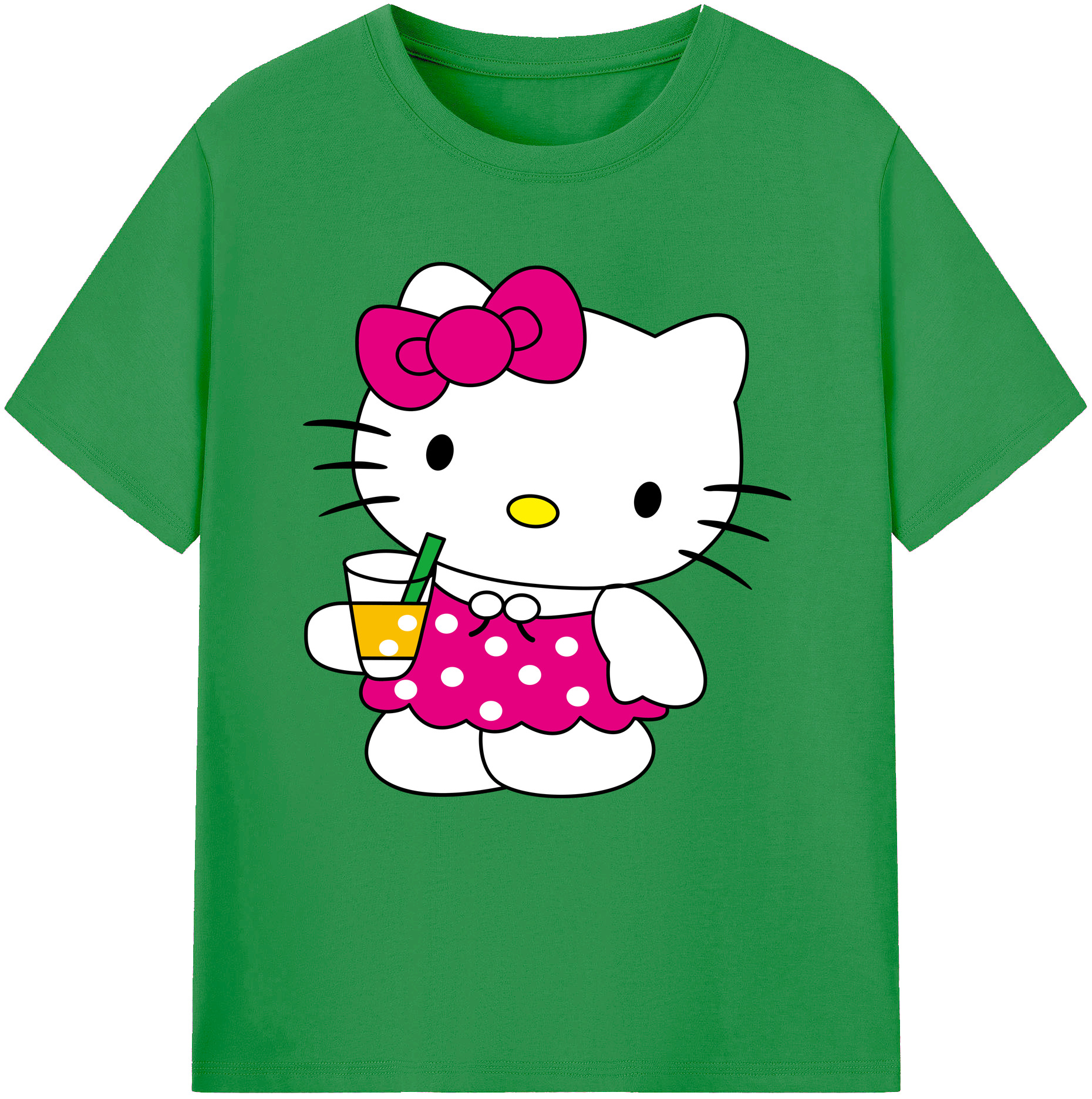 （画像用） Hello Kitty ハローキティ レディースカジュアルプリントTシャツ（綿100％）