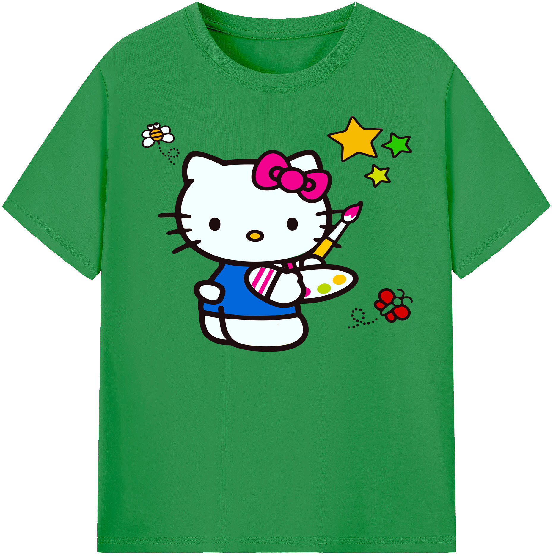 （画像用） Hello Kitty ハローキティ レディースカジュアルプリントTシャツ（綿100％）