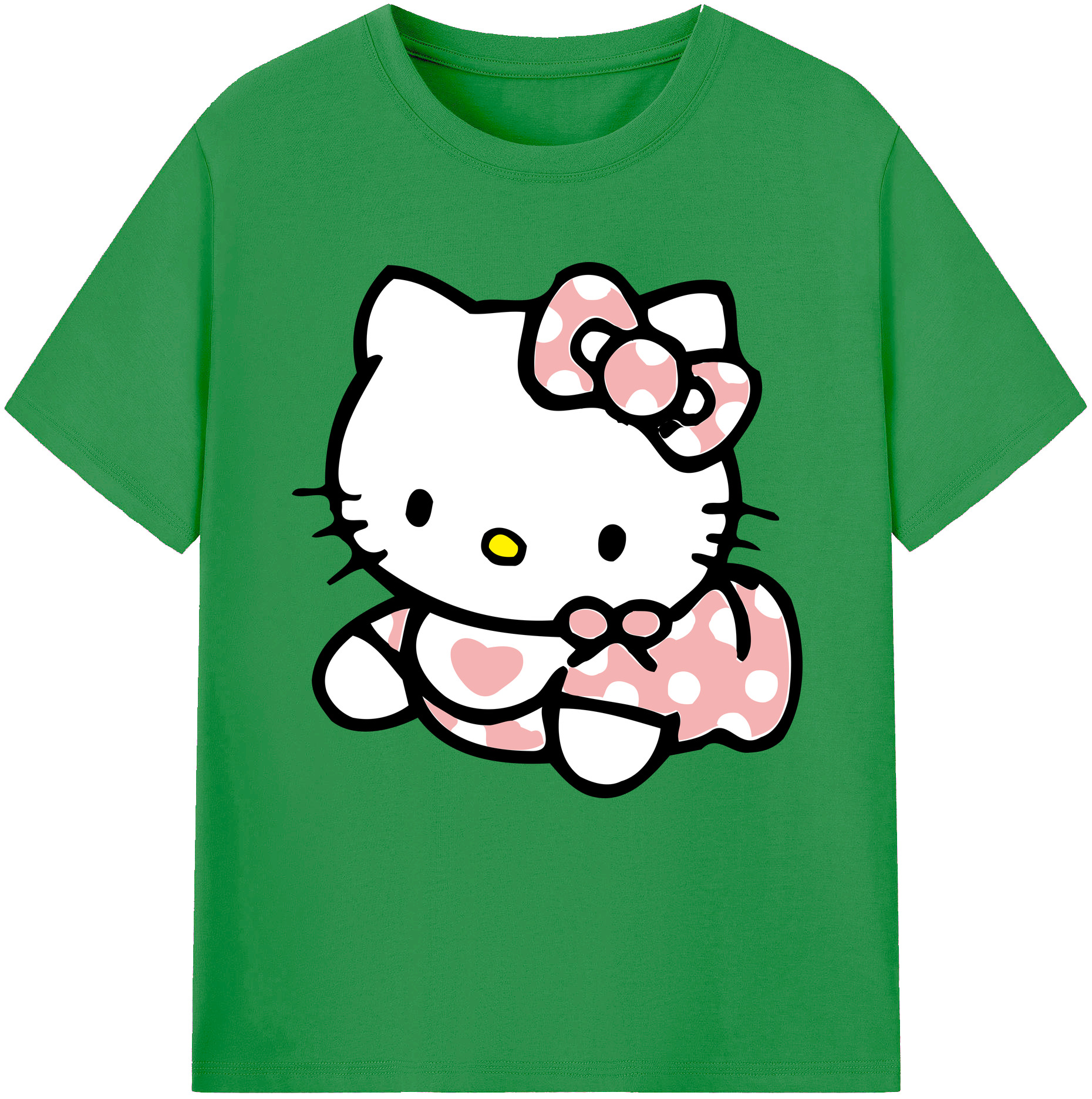 （画像用） Hello Kitty ハローキティ レディースカジュアルプリントTシャツ（綿100％）