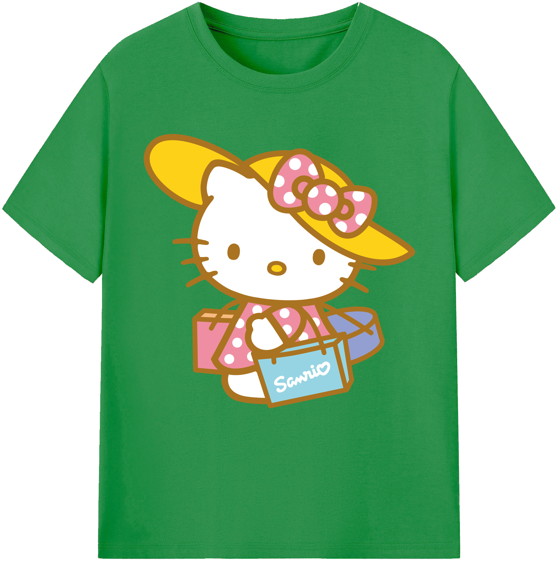 （画像用） Hello Kitty ハローキティ レディースカジュアルプリントTシャツ（綿100％）