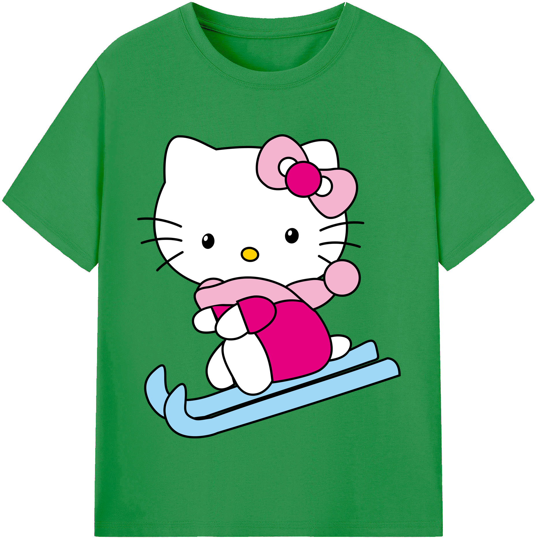 （画像用） Hello Kitty ハローキティ レディースカジュアルプリントTシャツ（綿100％）