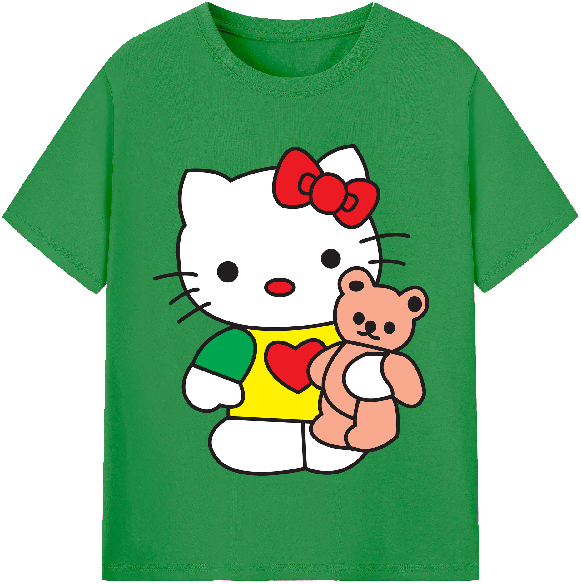 （画像用） Hello Kitty ハローキティ レディースカジュアルプリントTシャツ（綿100％）