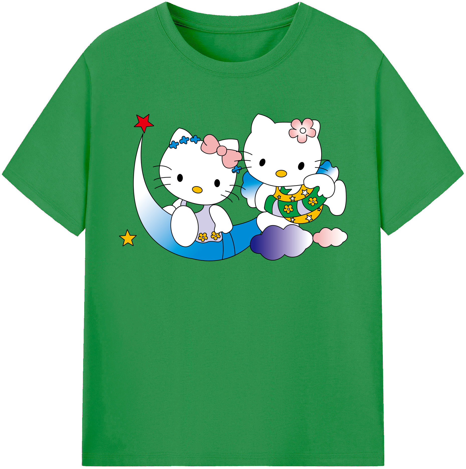 （画像用） Hello Kitty ハローキティ レディースカジュアルプリントTシャツ（綿100％）