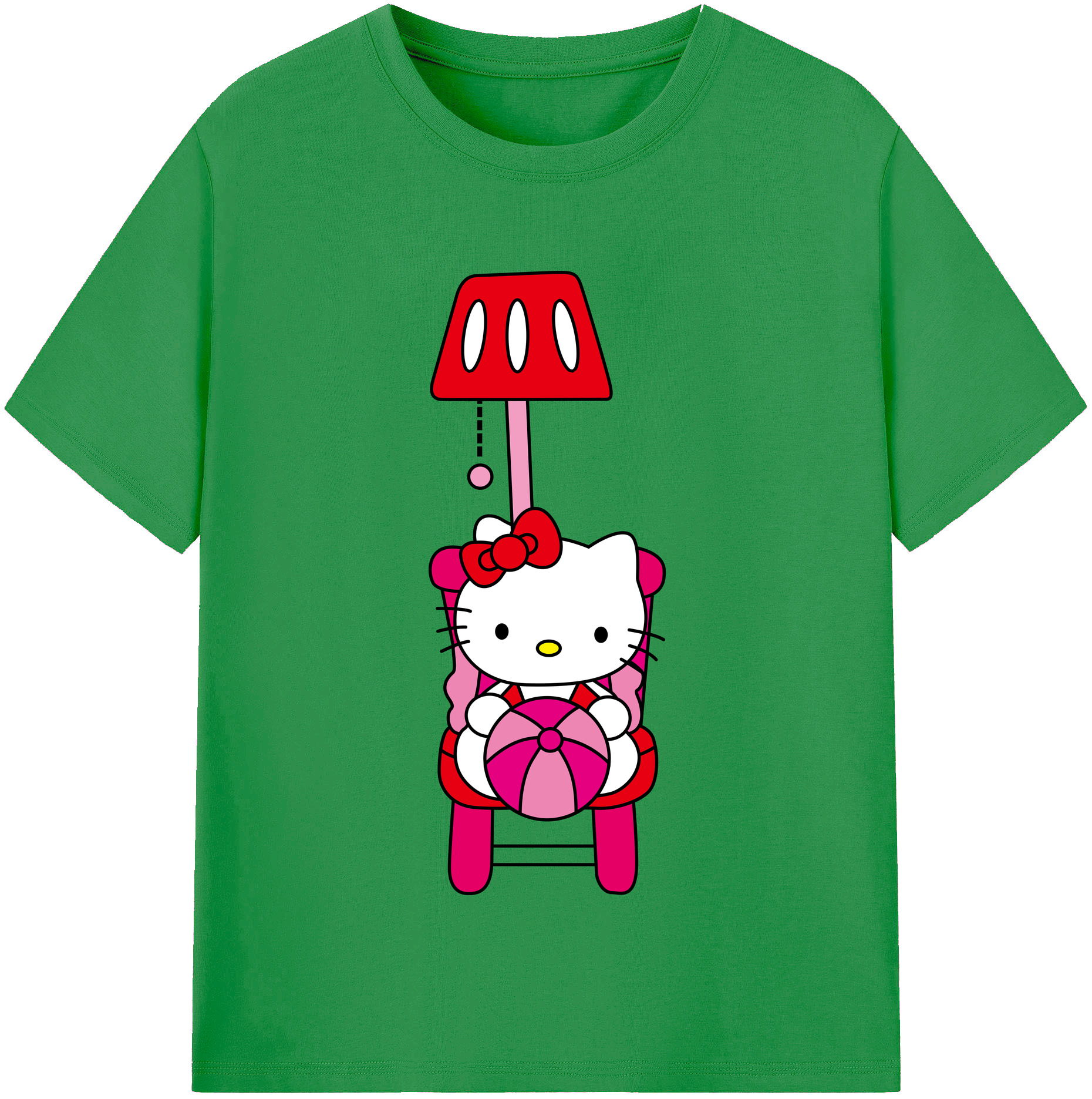 （画像用） Hello Kitty ハローキティ レディースカジュアルプリントTシャツ（綿100％）