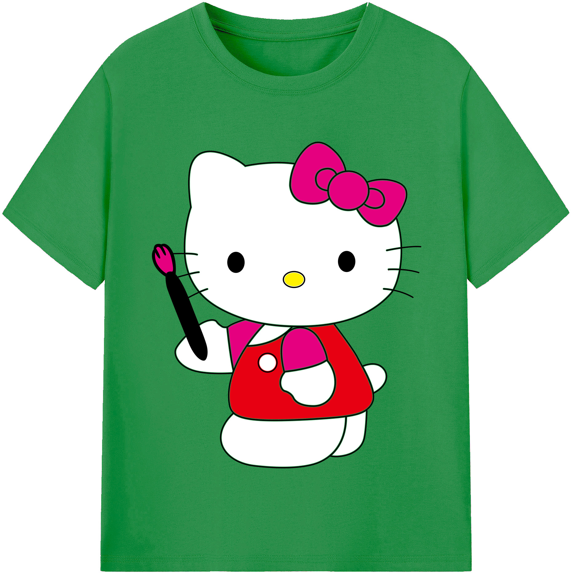 （画像用） Hello Kitty ハローキティ レディースカジュアルプリントTシャツ（綿100％）