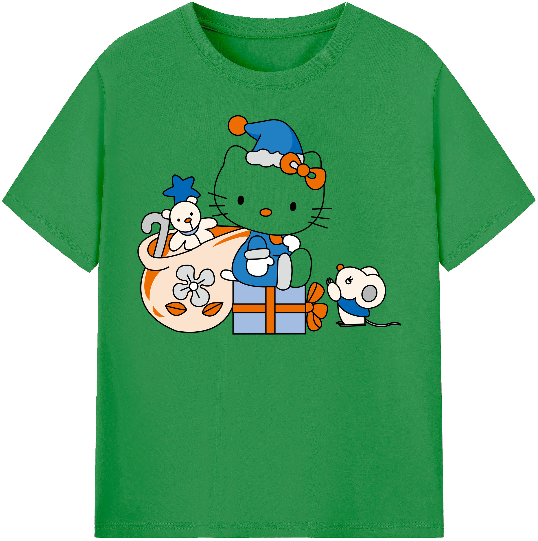 （画像用） Hello Kitty ハローキティ レディースカジュアルプリントTシャツ（綿100％）